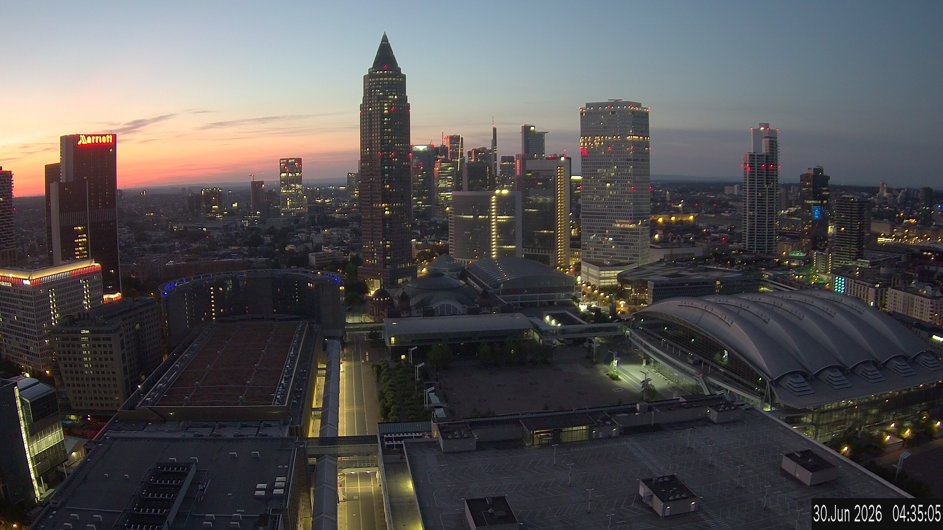 Archiv Foto Webcam Blick von Frankfurter Messe auf die Skyline