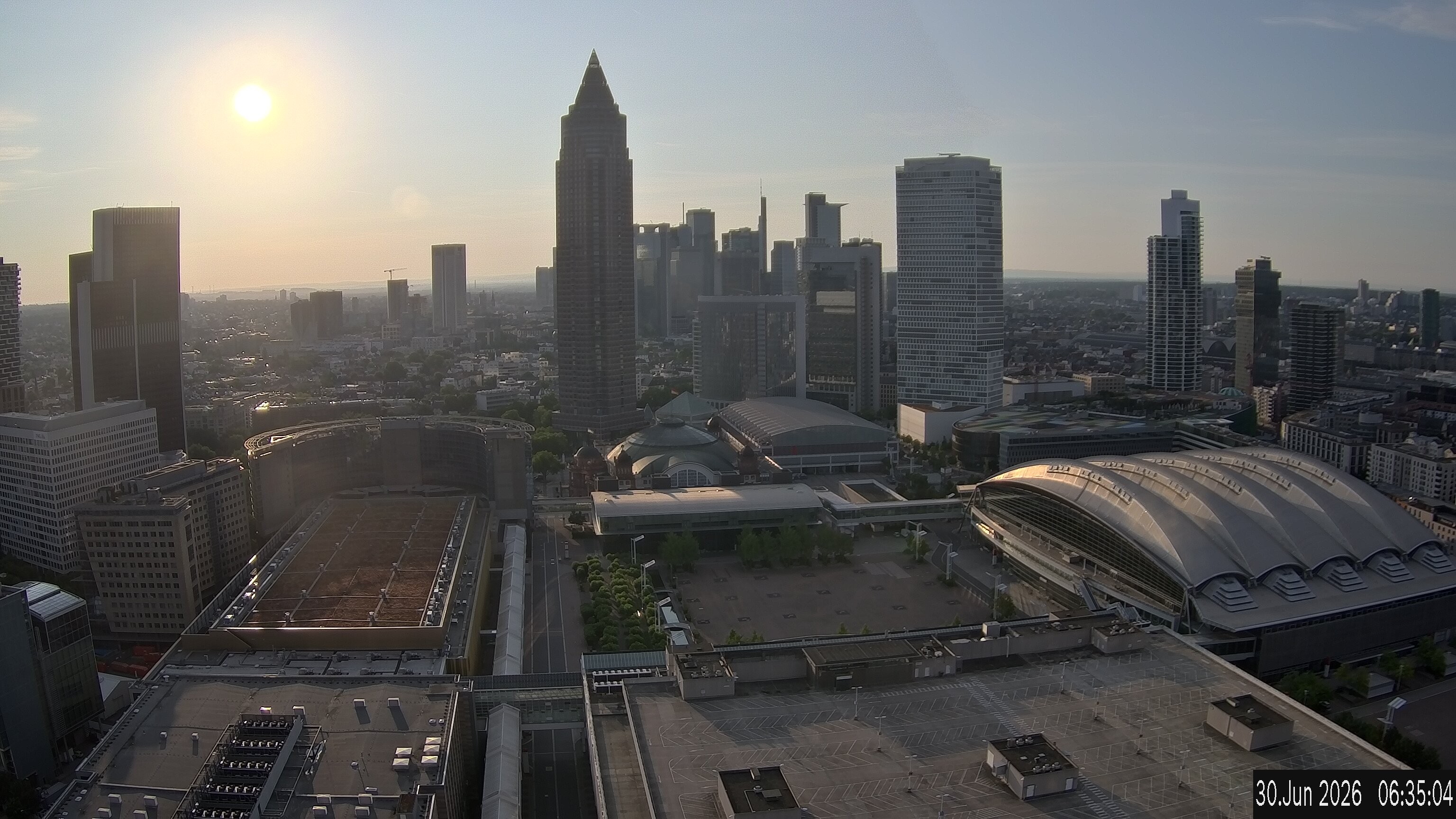 Archiv Foto Webcam Blick von Frankfurter Messe auf die Skyline