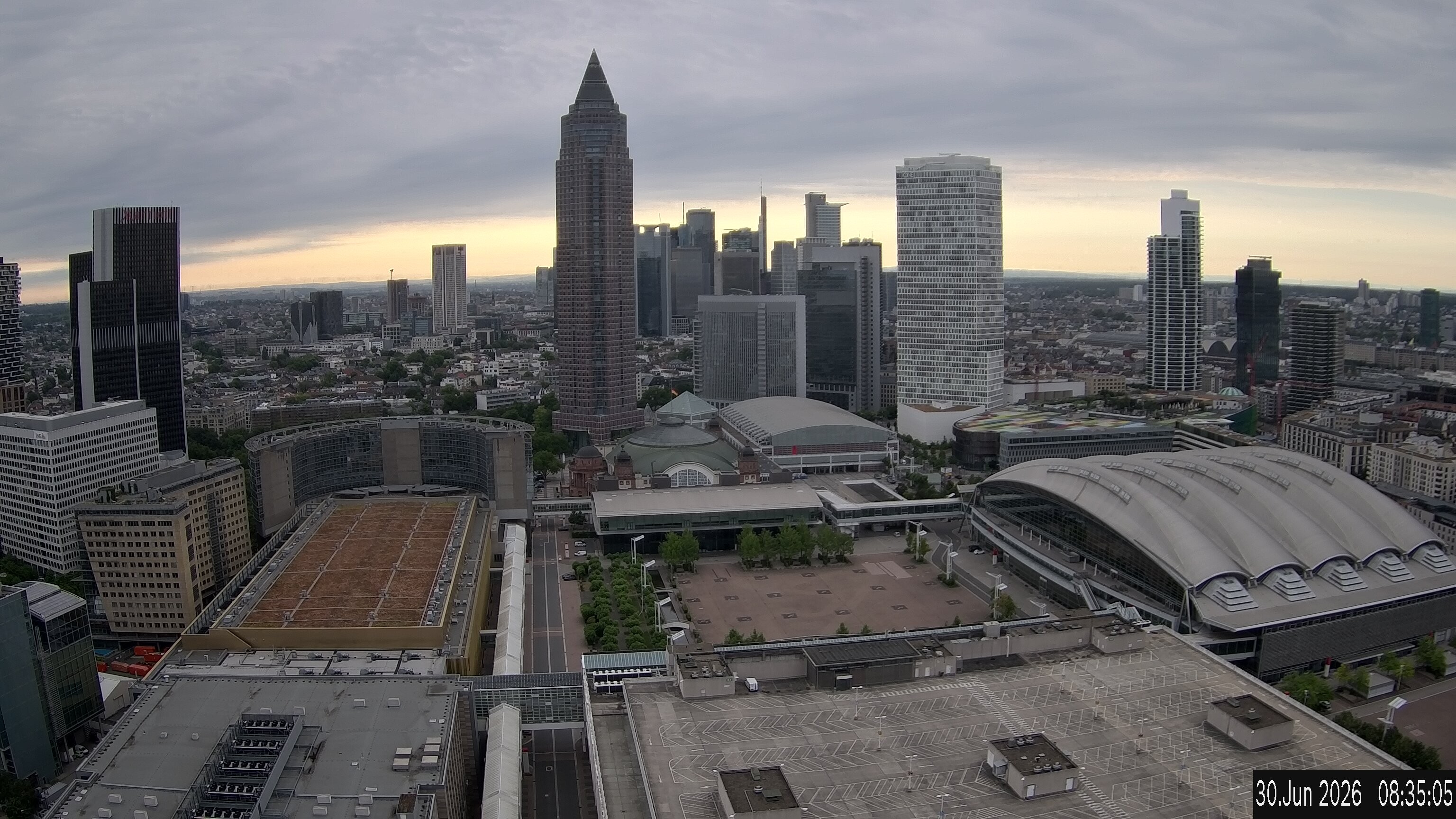 Archiv Foto Webcam Blick von Frankfurter Messe auf die Skyline