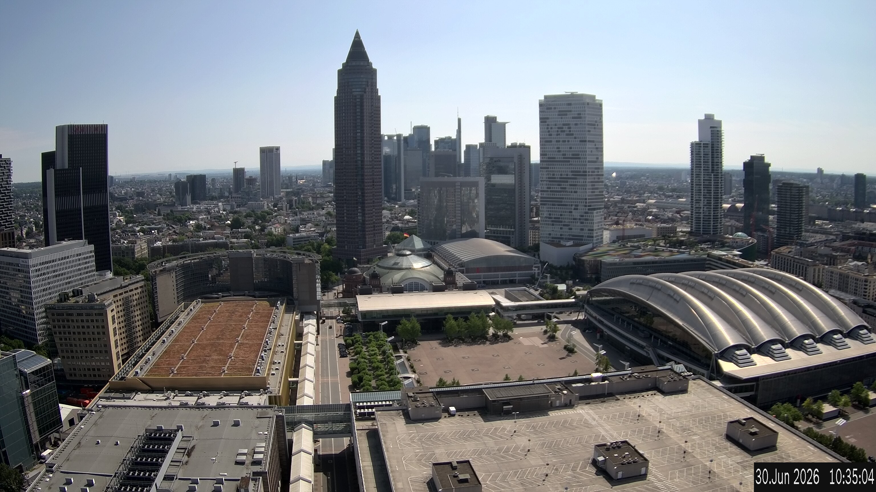 Archiv Foto Webcam Blick von Frankfurter Messe auf die Skyline
