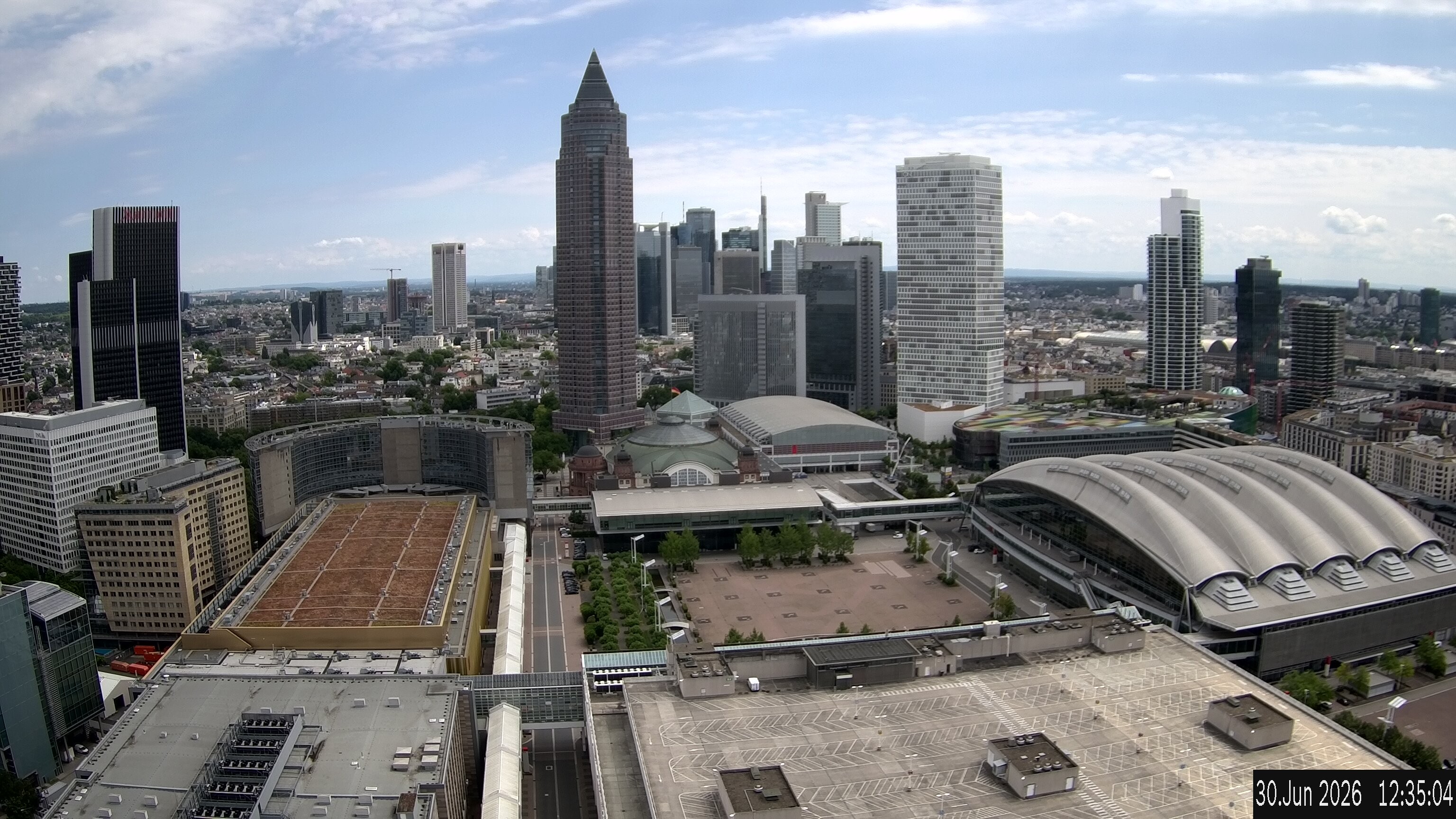 Archiv Foto Webcam Blick von Frankfurter Messe auf die Skyline