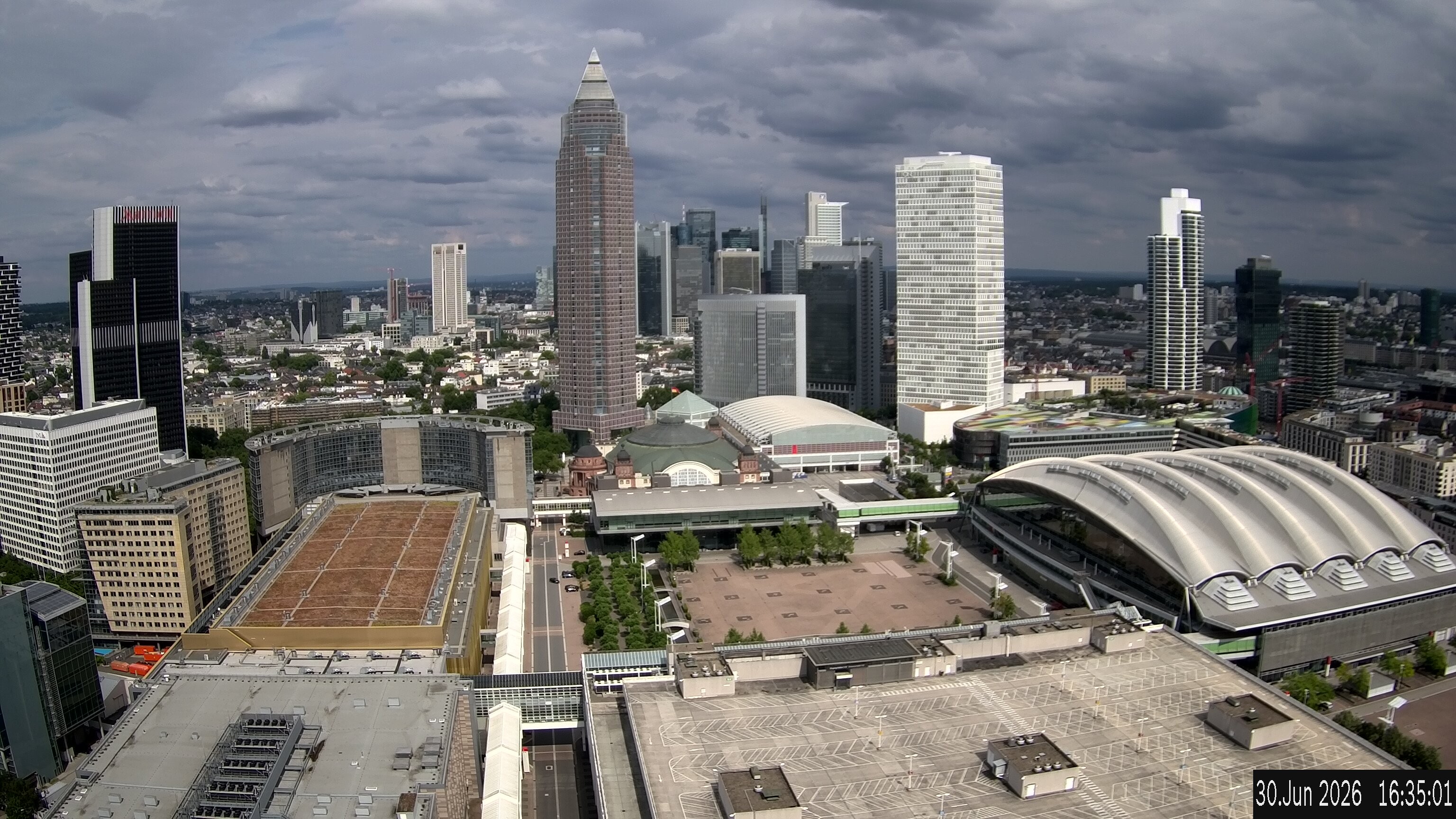 Archiv Foto Webcam Blick von Frankfurter Messe auf die Skyline