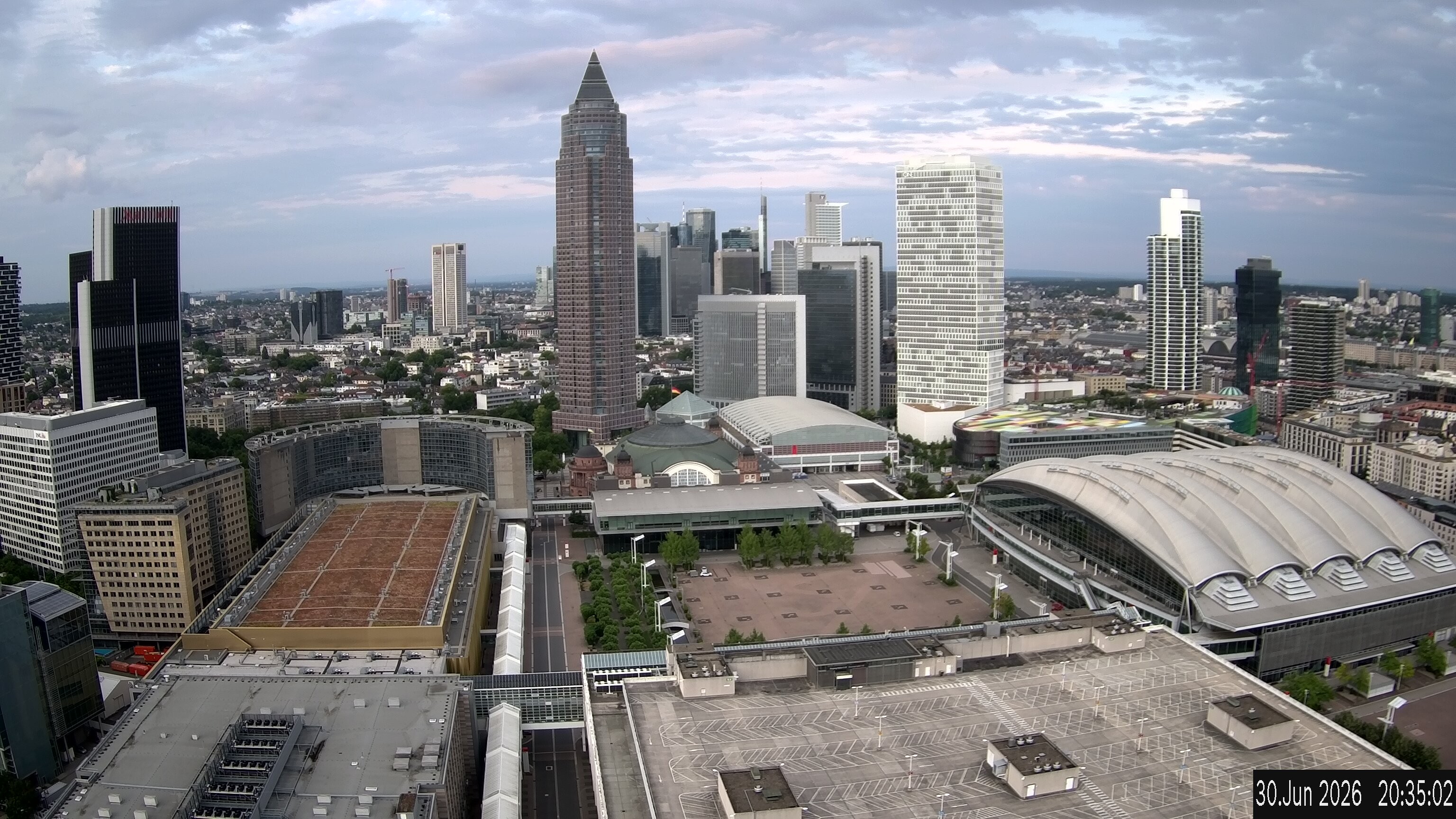 Archiv Foto Webcam Blick von Frankfurter Messe auf die Skyline