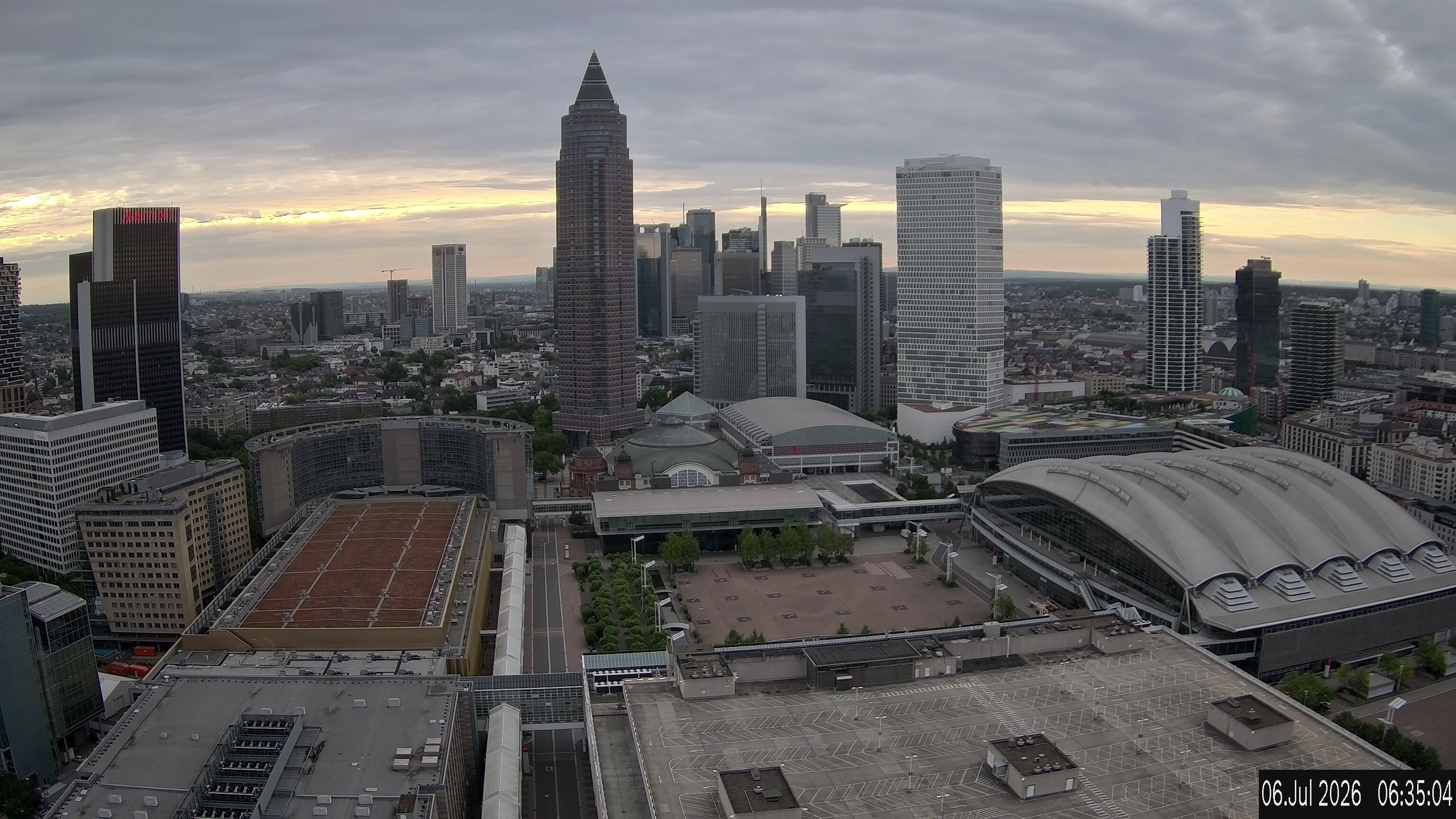 Archiv Foto Webcam Blick von Frankfurter Messe auf die Skyline