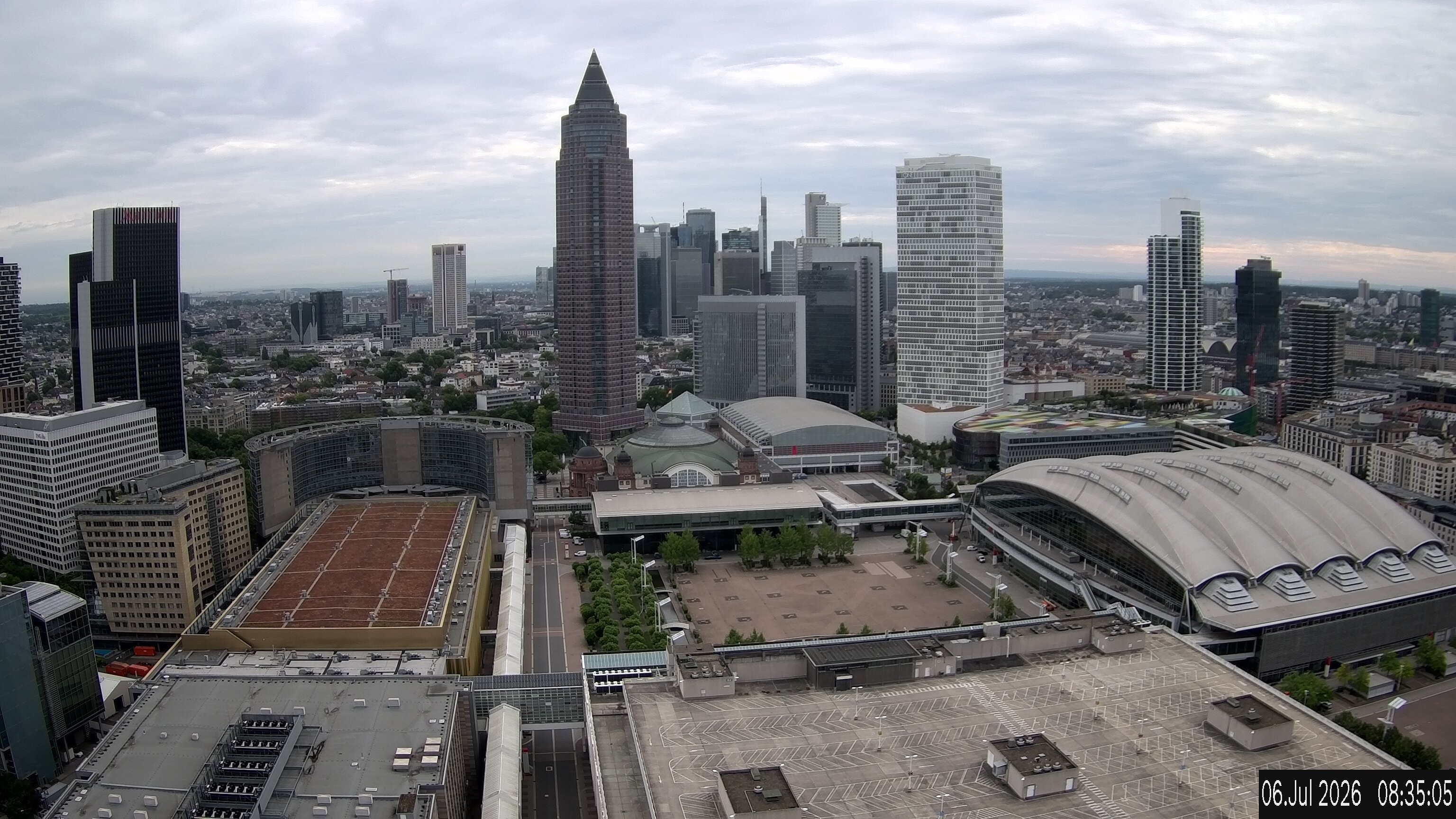 Archiv Foto Webcam Blick von Frankfurter Messe auf die Skyline