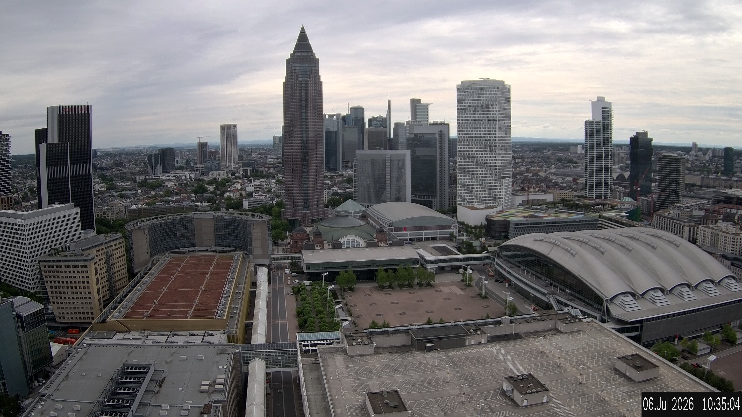 Archiv Foto Webcam Blick von Frankfurter Messe auf die Skyline
