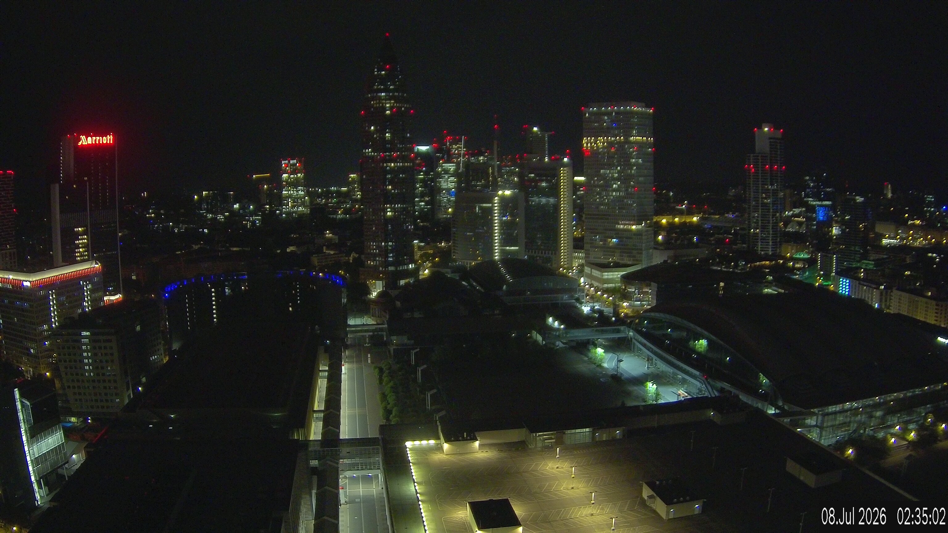 Archiv Foto Webcam Blick von Frankfurter Messe auf die Skyline