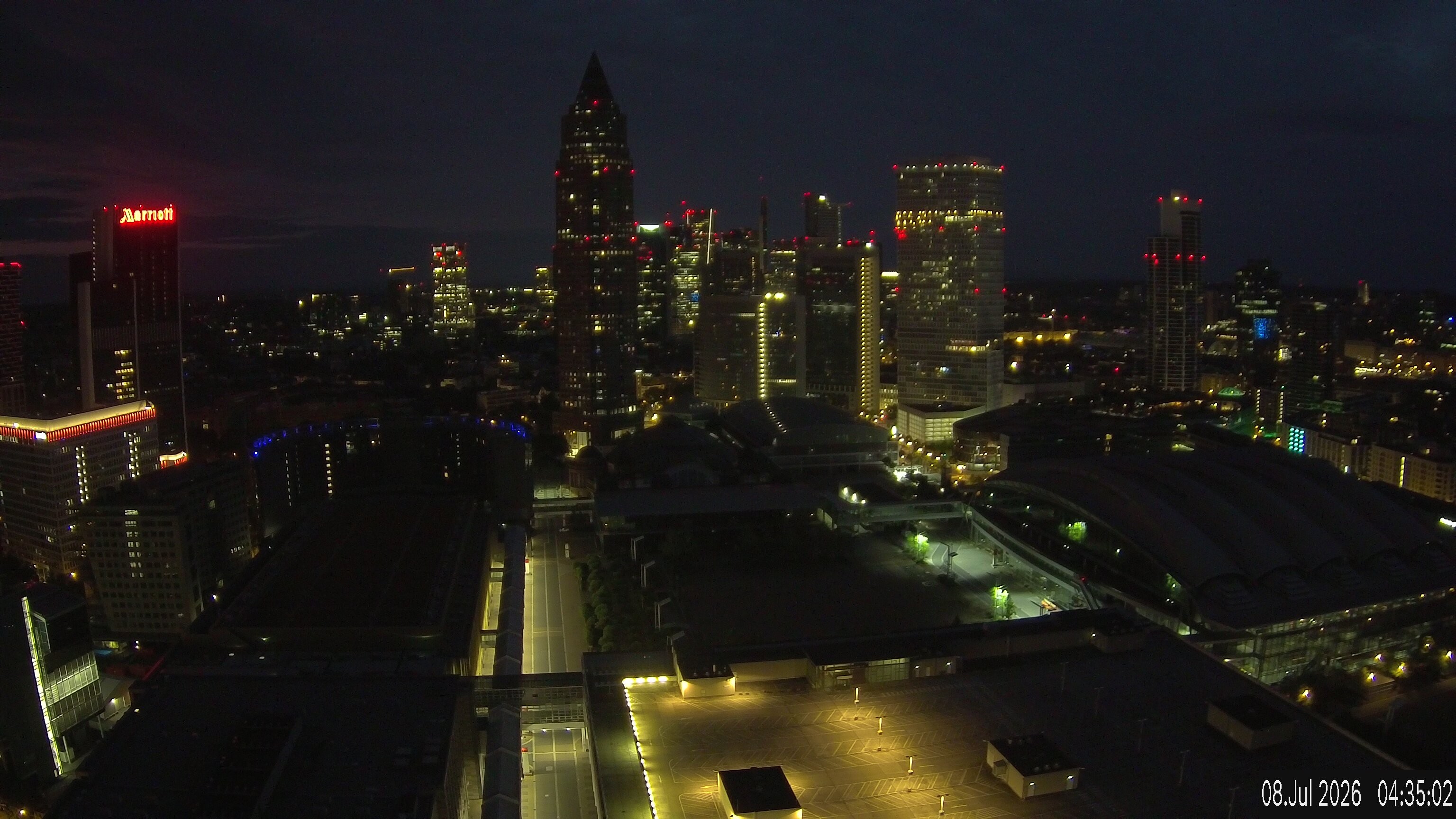 Archiv Foto Webcam Blick von Frankfurter Messe auf die Skyline