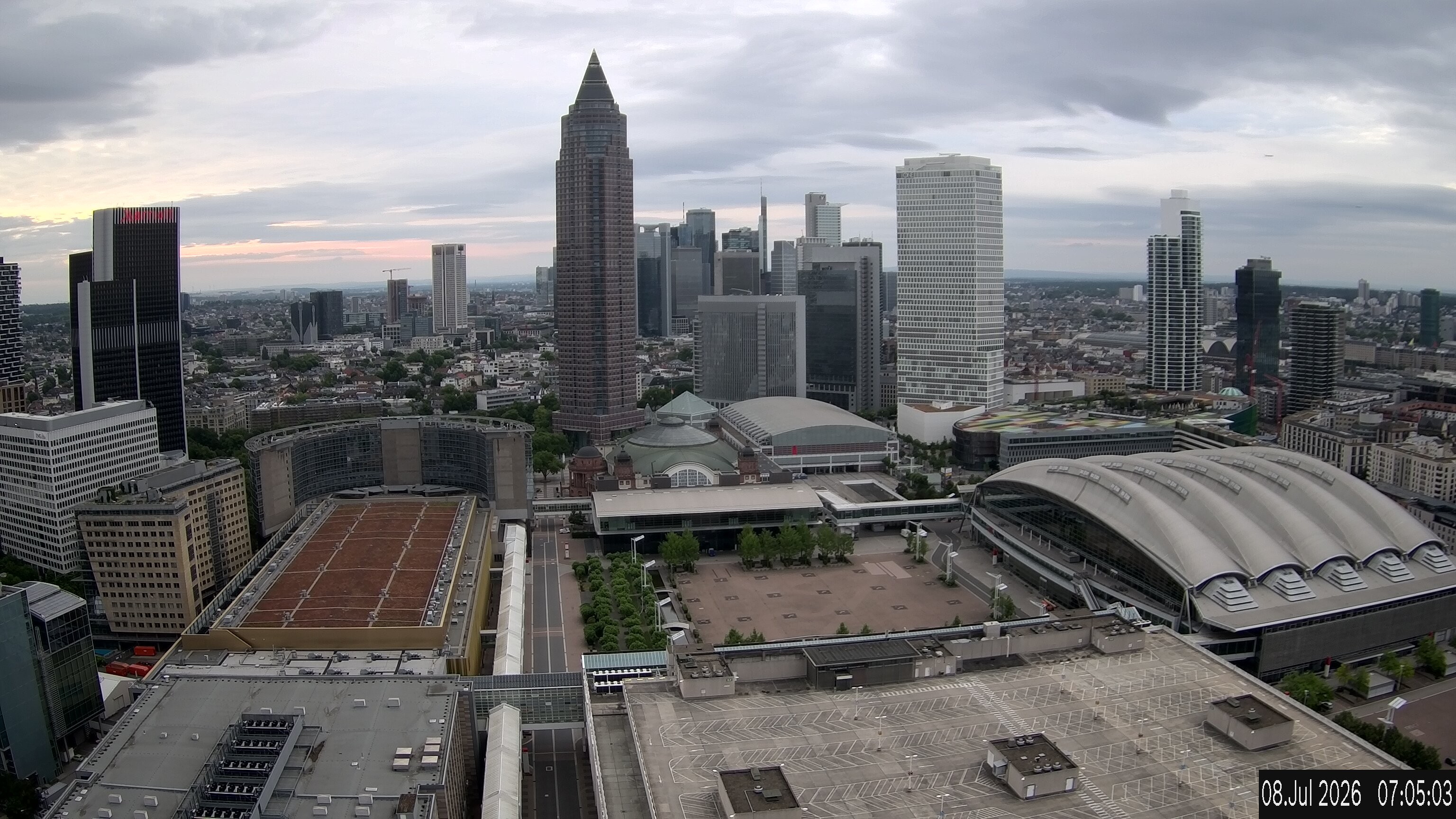 Archiv Foto Webcam Blick von Frankfurter Messe auf die Skyline