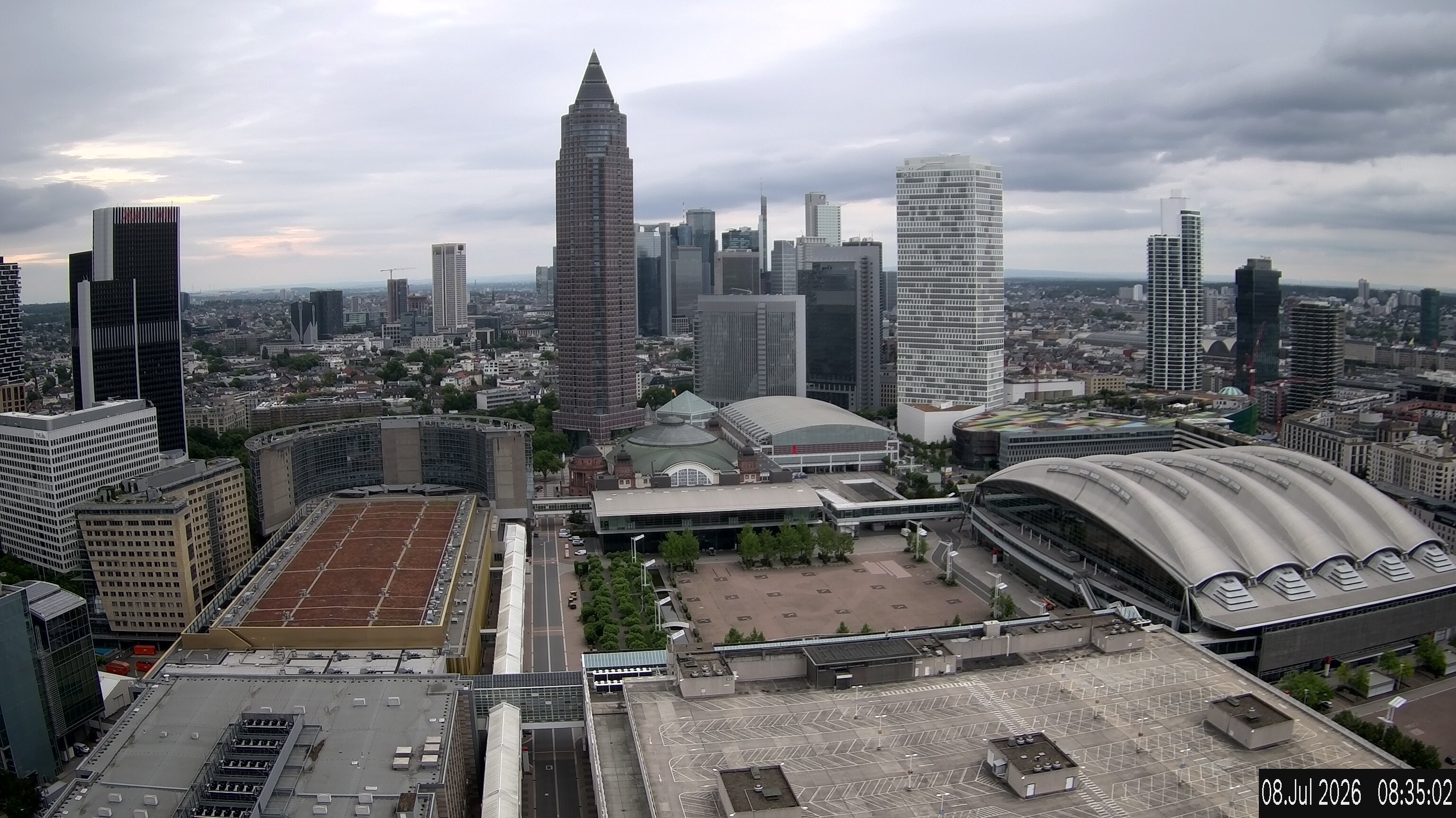 Archiv Foto Webcam Blick von Frankfurter Messe auf die Skyline