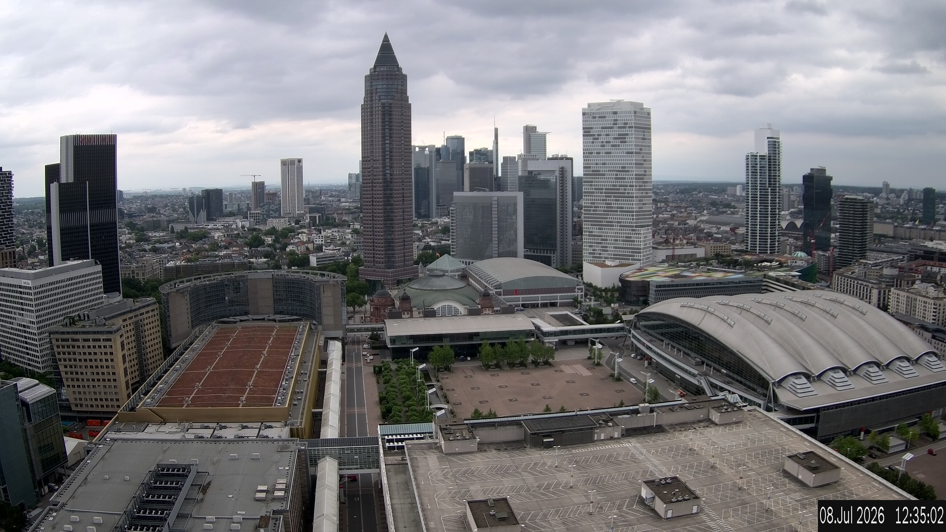 Archiv Foto Webcam Blick von Frankfurter Messe auf die Skyline