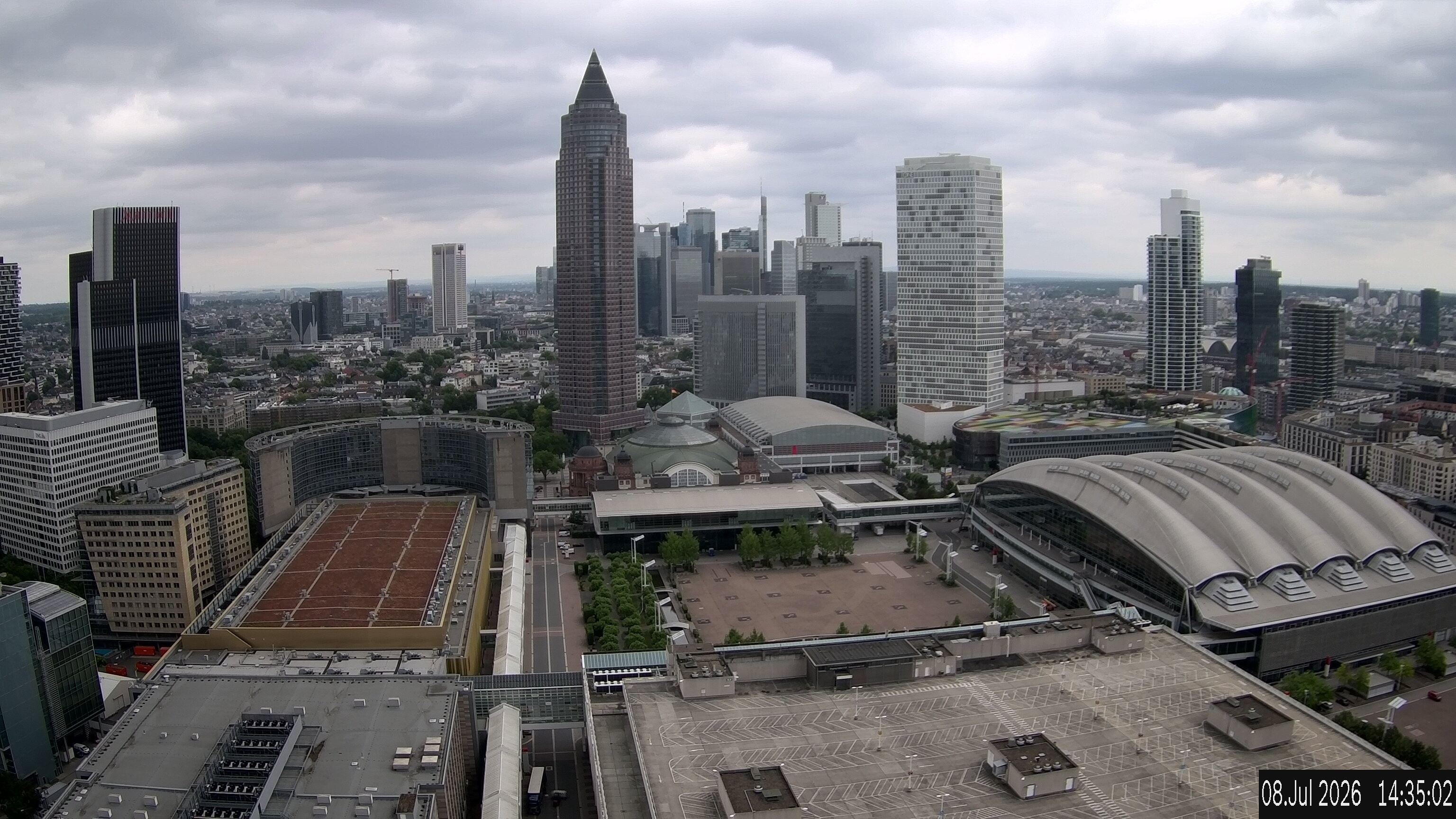 Archiv Foto Webcam Blick von Frankfurter Messe auf die Skyline