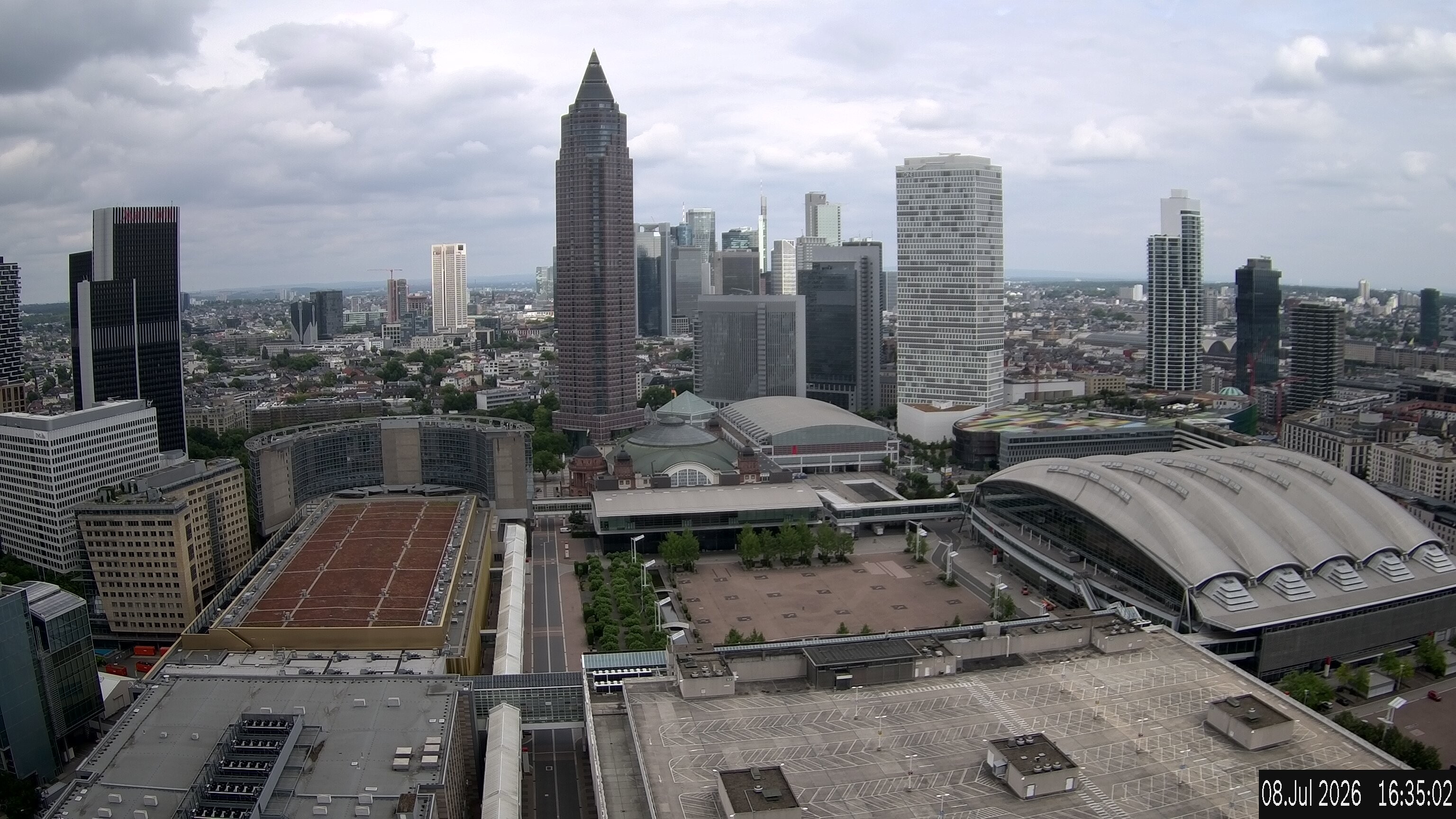 Archiv Foto Webcam Blick von Frankfurter Messe auf die Skyline