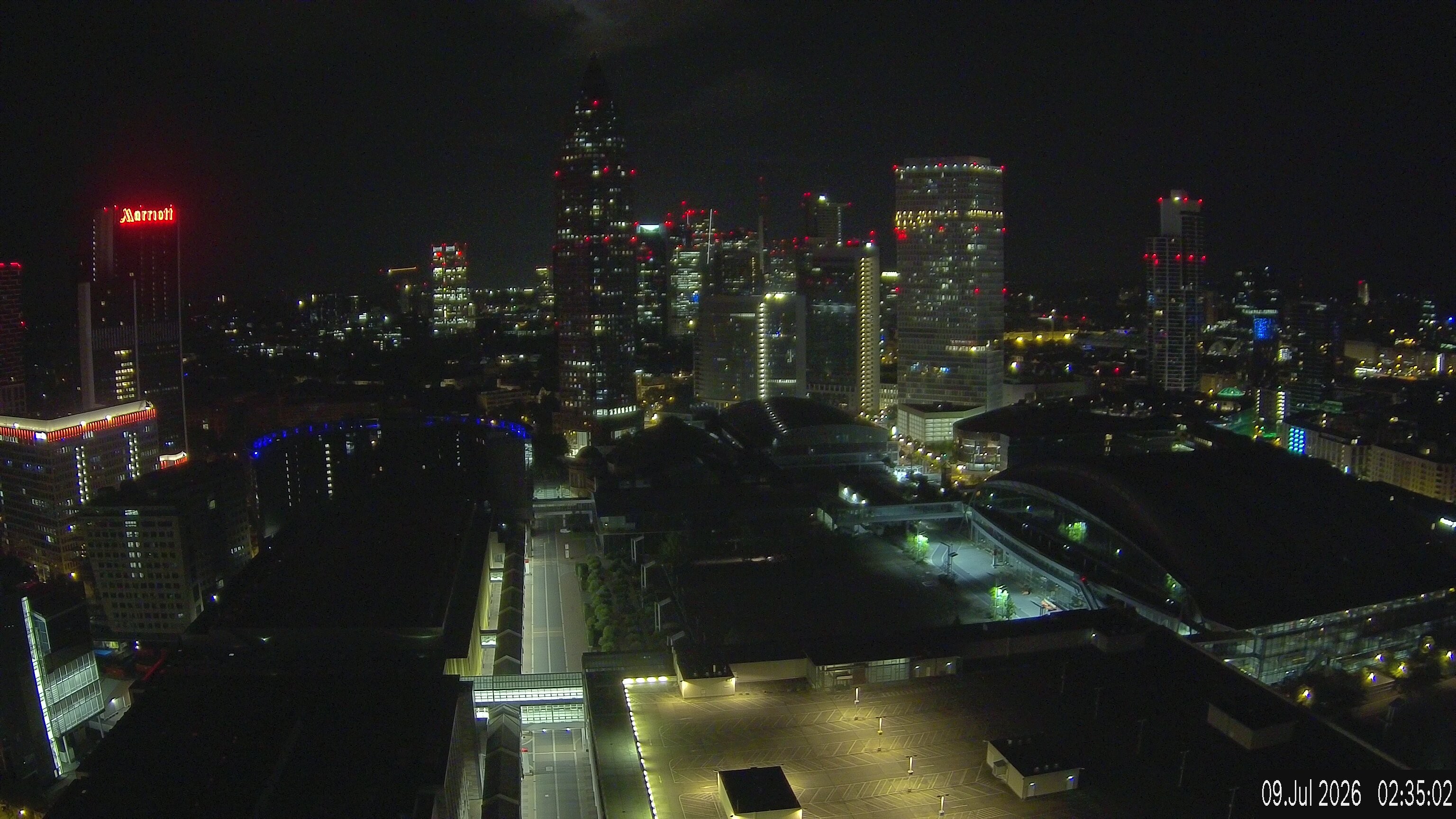 Archiv Foto Webcam Blick von Frankfurter Messe auf die Skyline