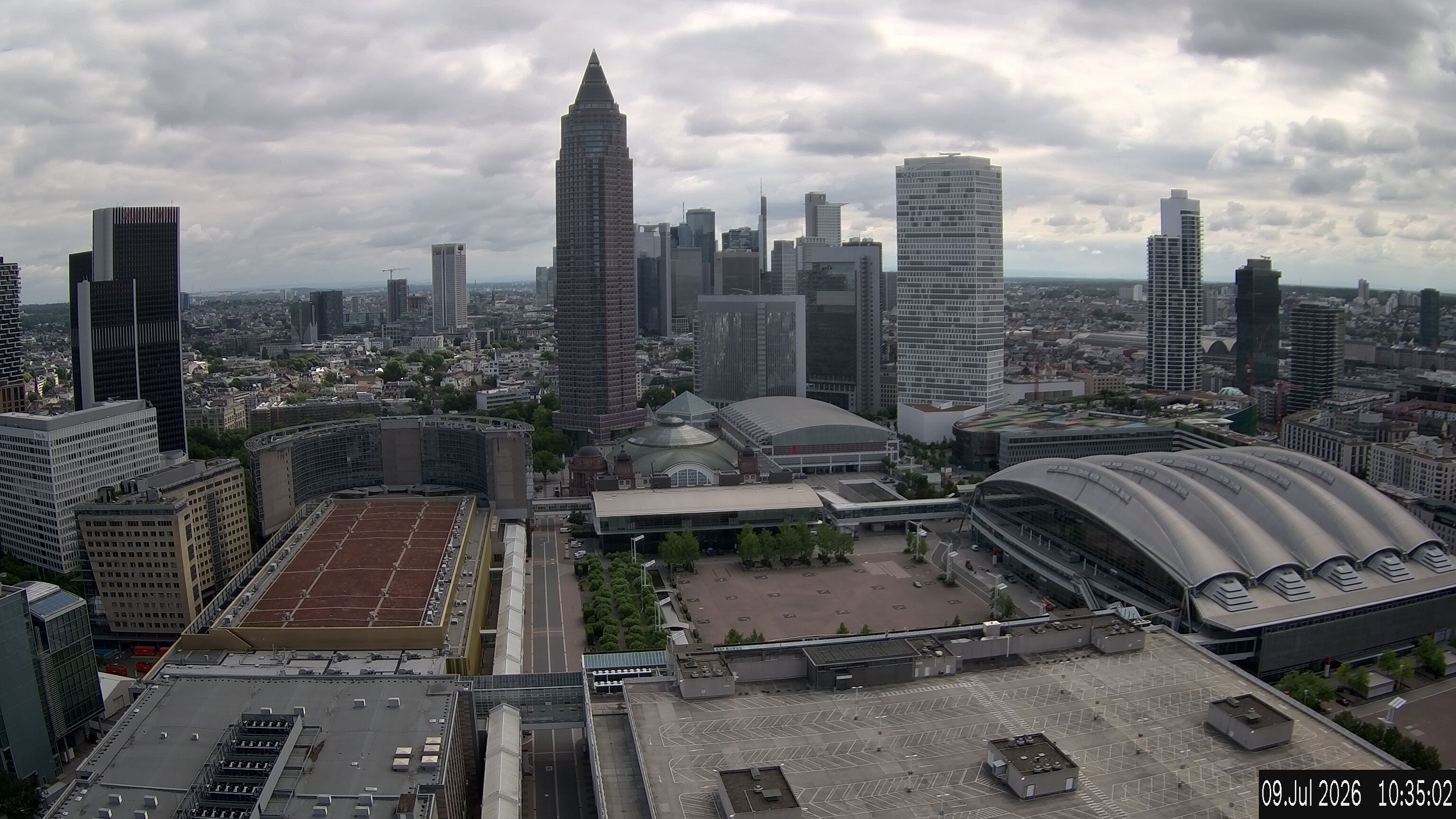 Archiv Foto Webcam Blick von Frankfurter Messe auf die Skyline