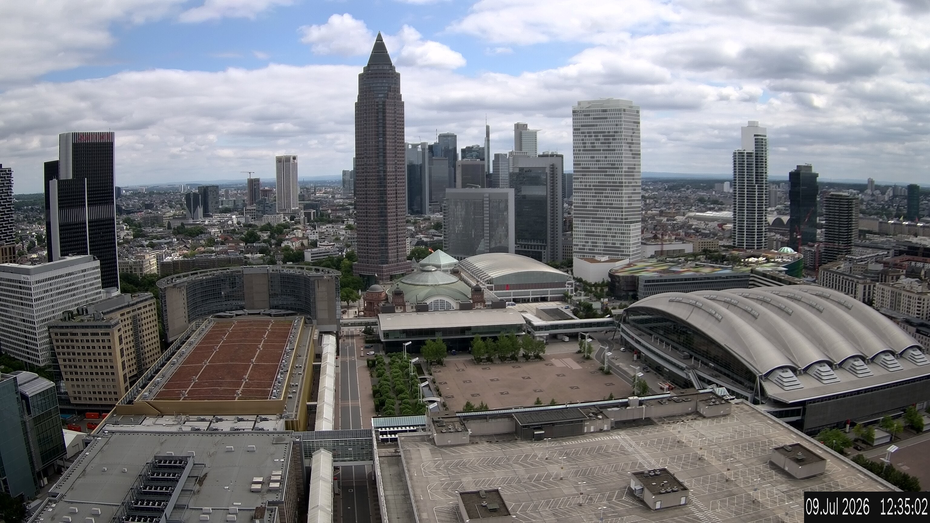 Archiv Foto Webcam Blick von Frankfurter Messe auf die Skyline