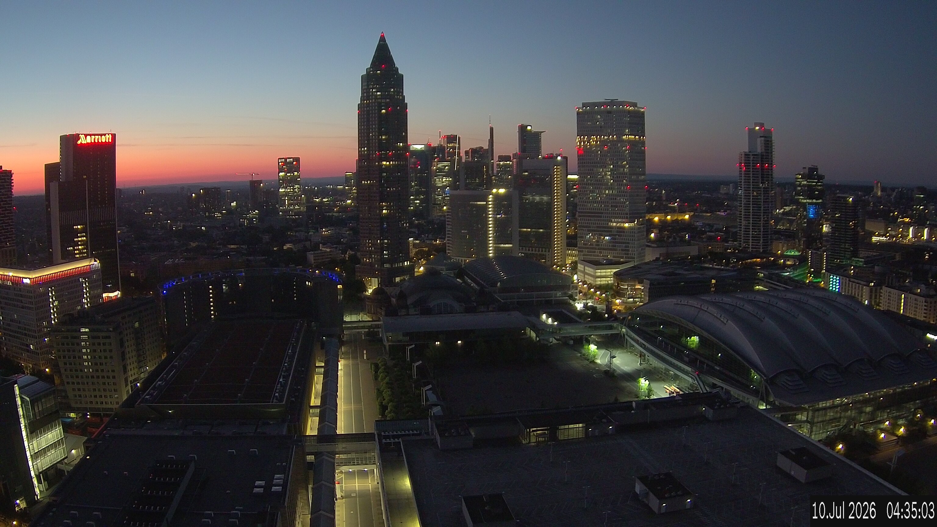 Archiv Foto Webcam Blick von Frankfurter Messe auf die Skyline