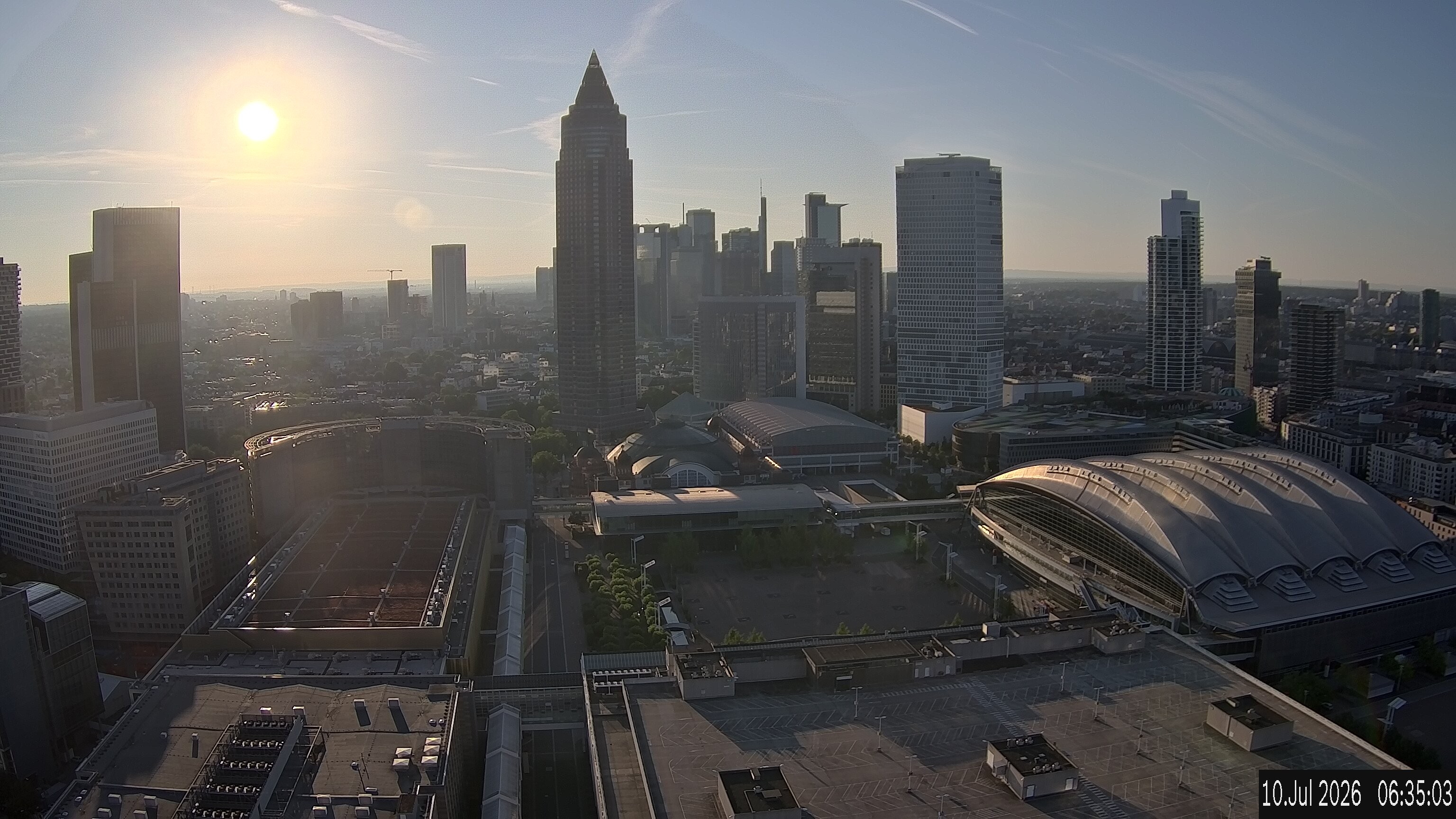 Archiv Foto Webcam Blick von Frankfurter Messe auf die Skyline