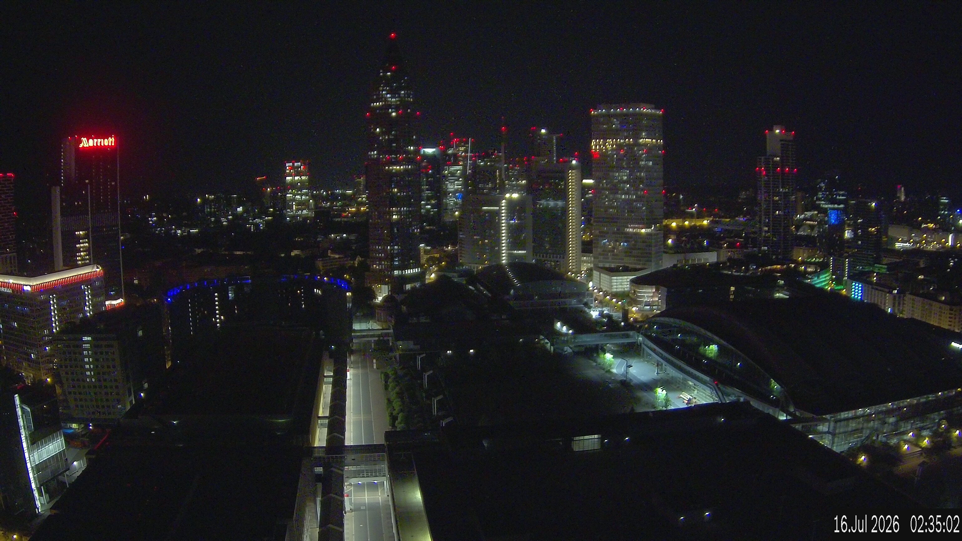 Archiv Foto Webcam Blick von Frankfurter Messe auf die Skyline