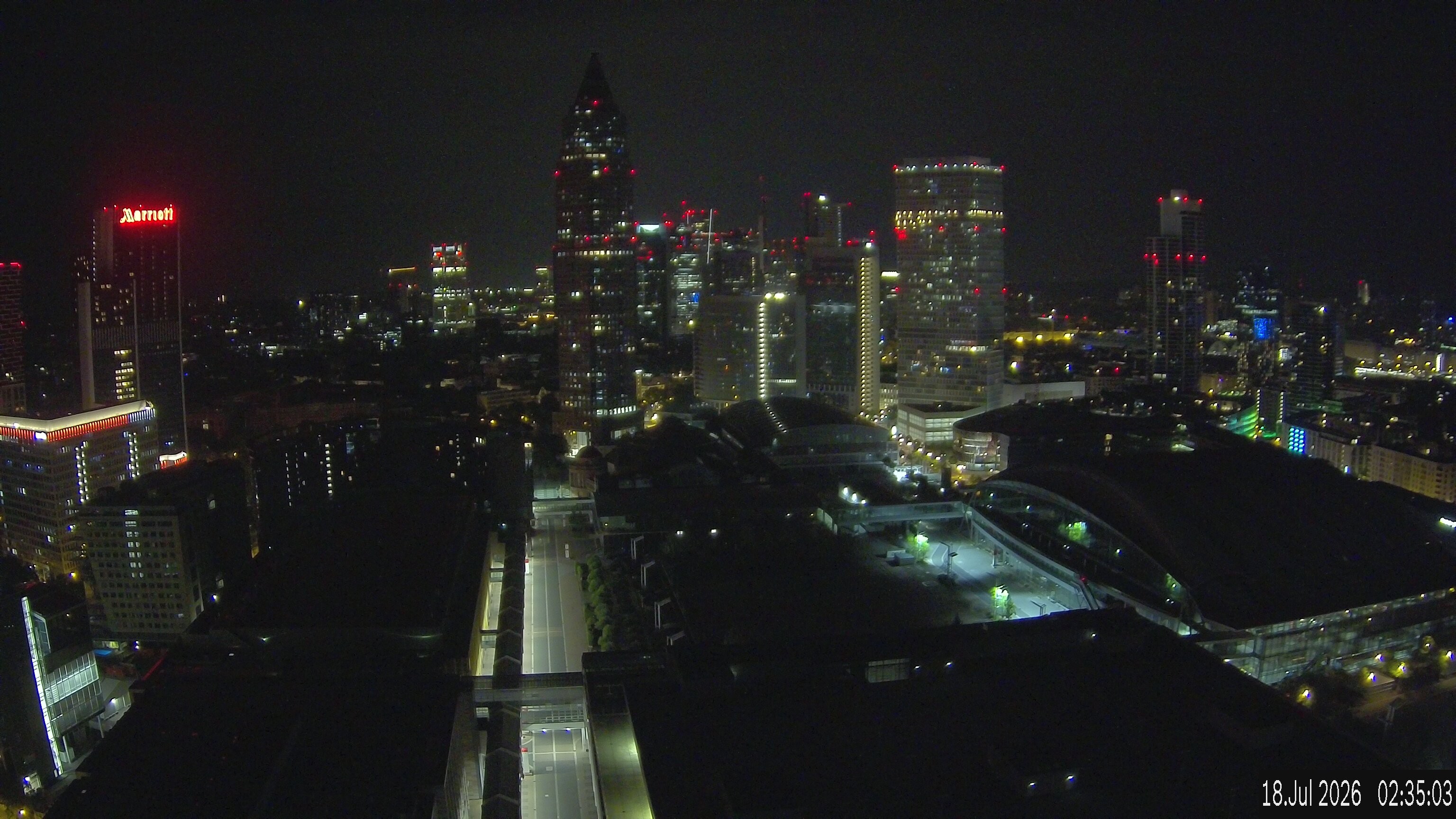 Archiv Foto Webcam Blick von Frankfurter Messe auf die Skyline