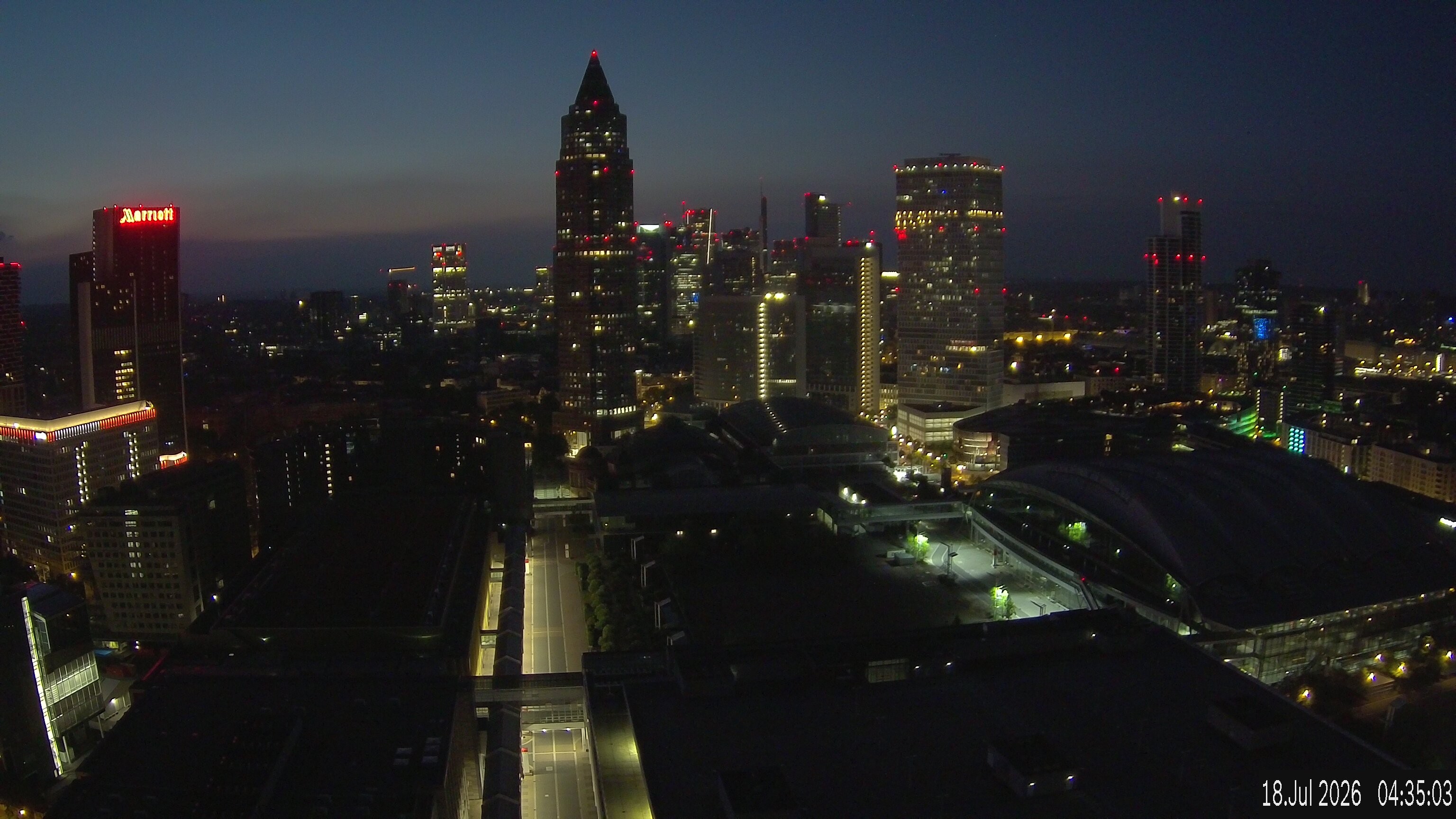 Archiv Foto Webcam Blick von Frankfurter Messe auf die Skyline