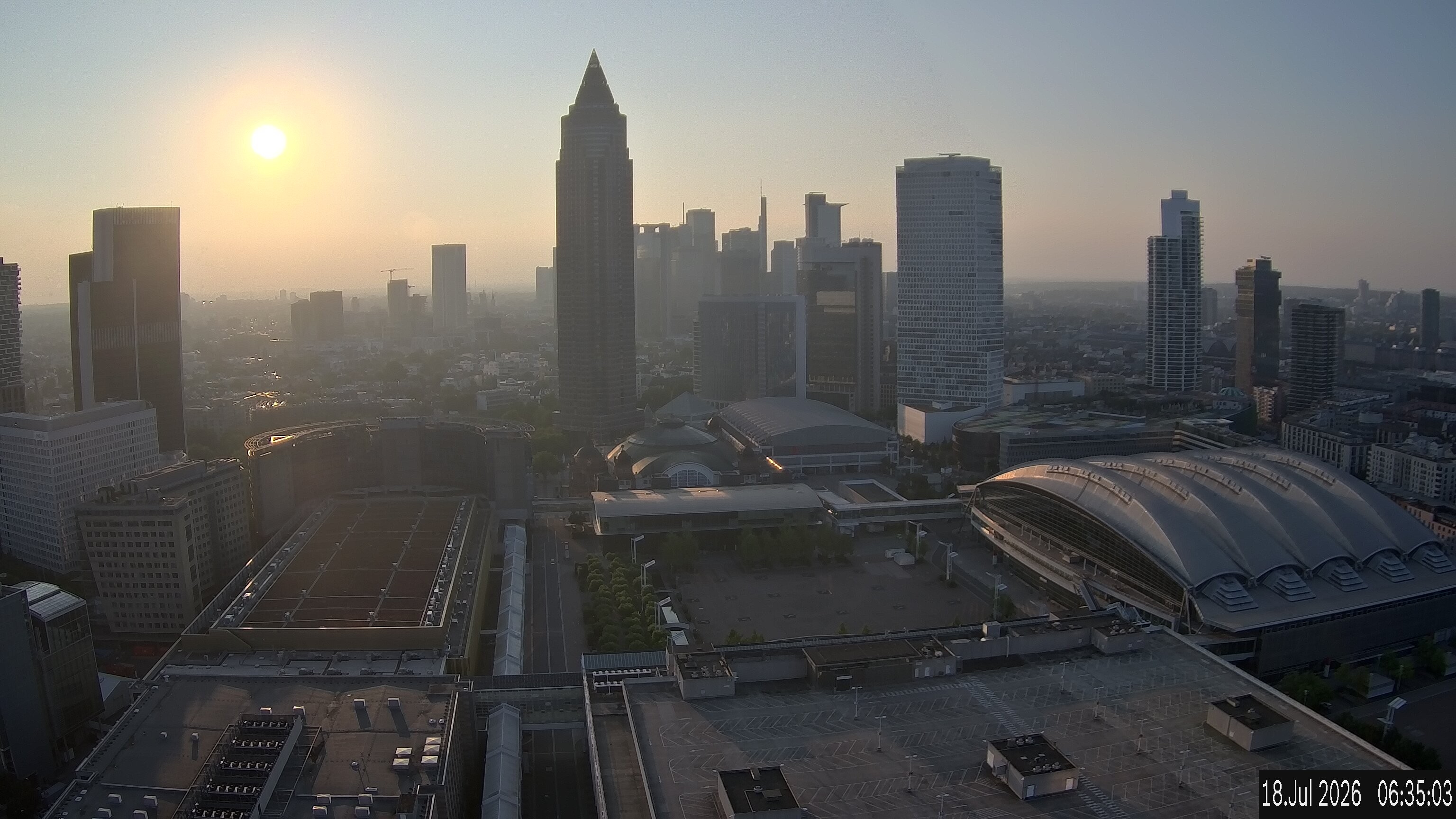 Archiv Foto Webcam Blick von Frankfurter Messe auf die Skyline