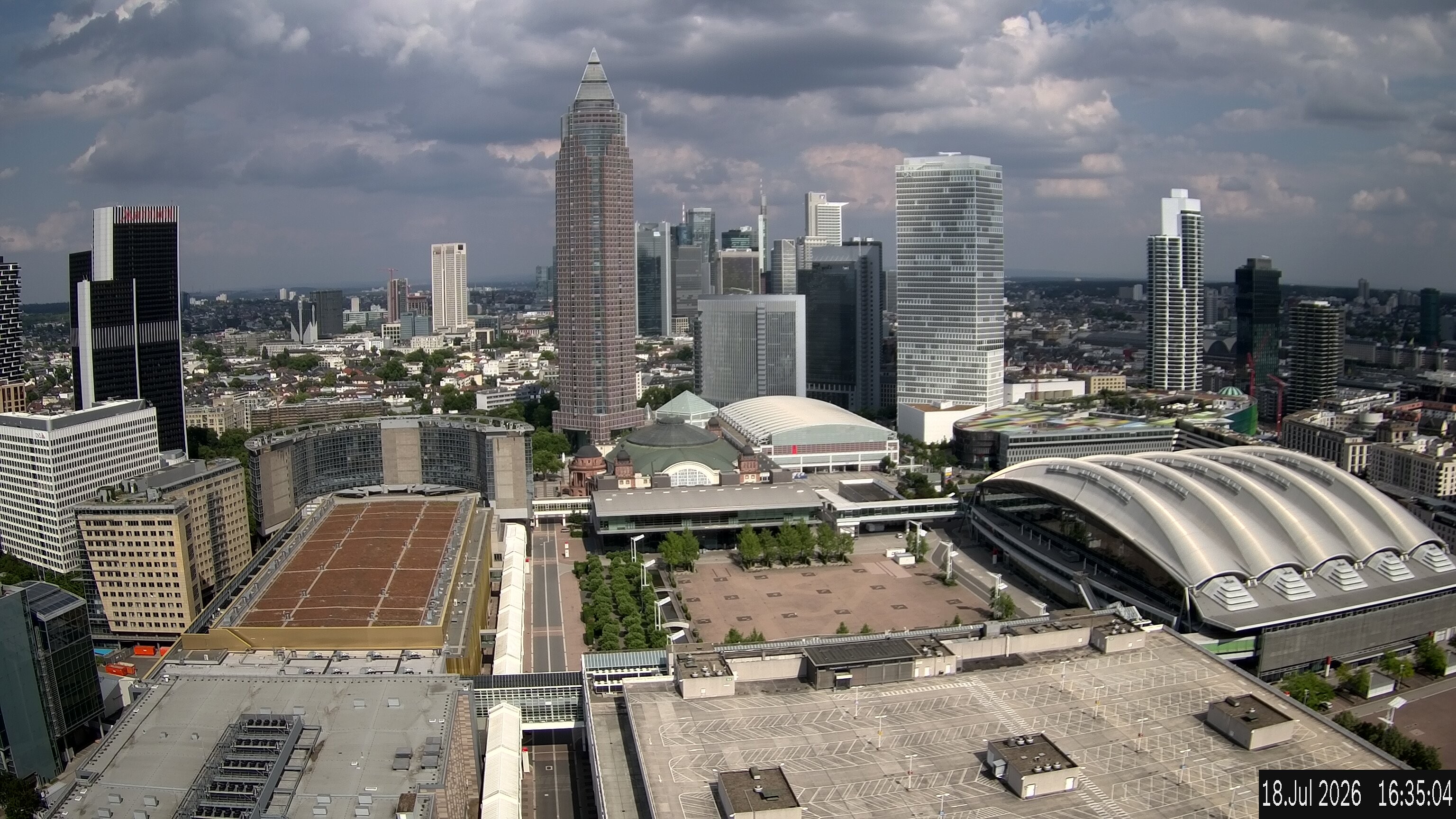 Archiv Foto Webcam Blick von Frankfurter Messe auf die Skyline