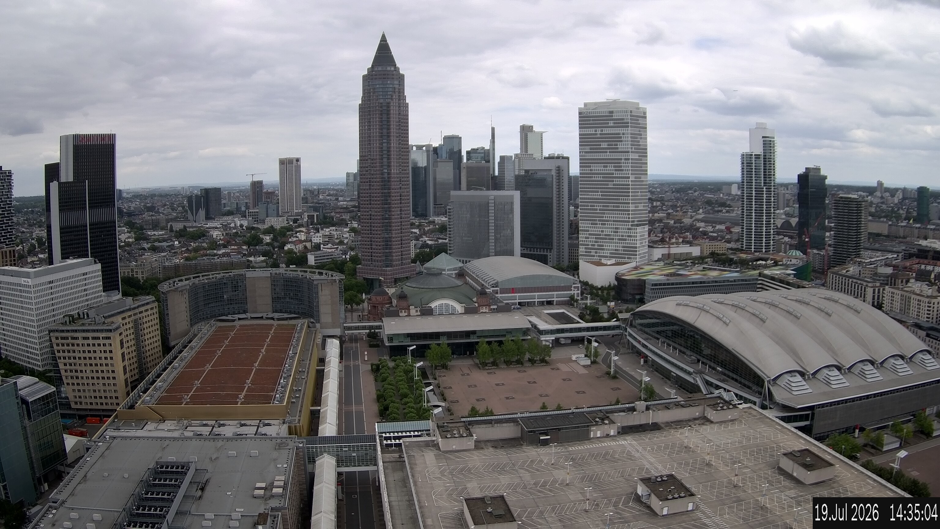 Archiv Foto Webcam Blick von Frankfurter Messe auf die Skyline