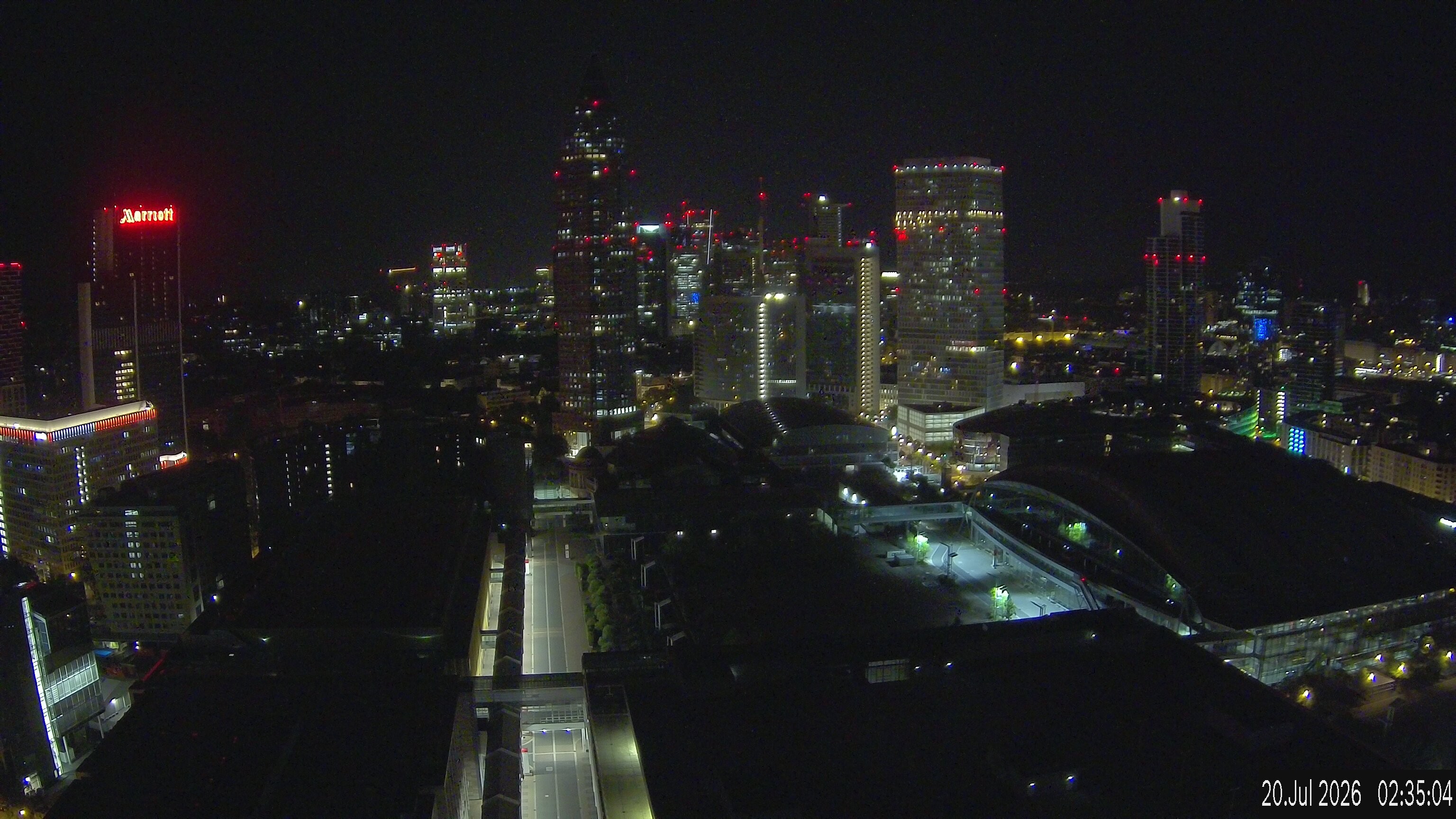 Archiv Foto Webcam Blick von Frankfurter Messe auf die Skyline