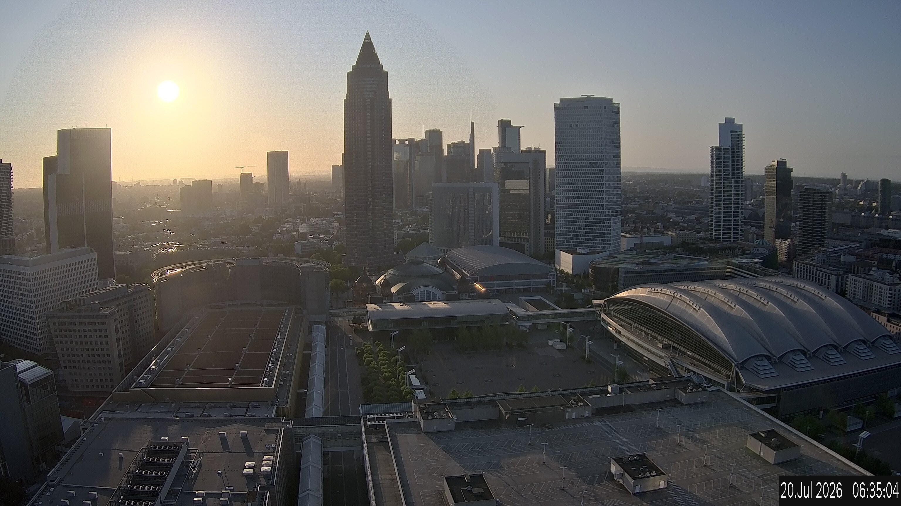 Archiv Foto Webcam Blick von Frankfurter Messe auf die Skyline