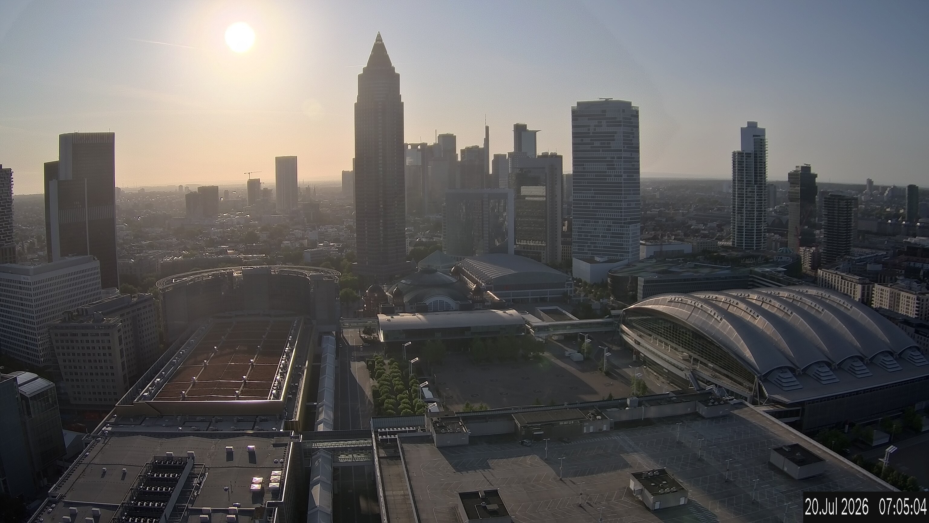 Archiv Foto Webcam Blick von Frankfurter Messe auf die Skyline