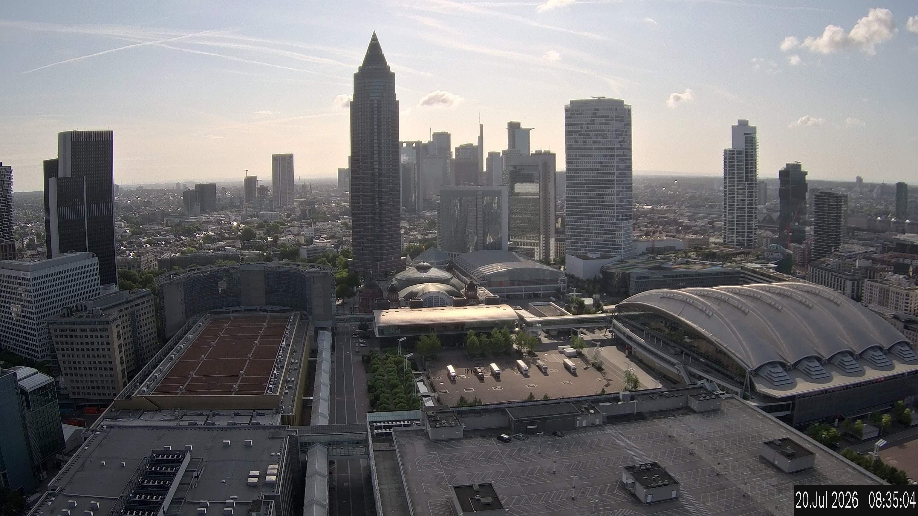 Archiv Foto Webcam Blick von Frankfurter Messe auf die Skyline