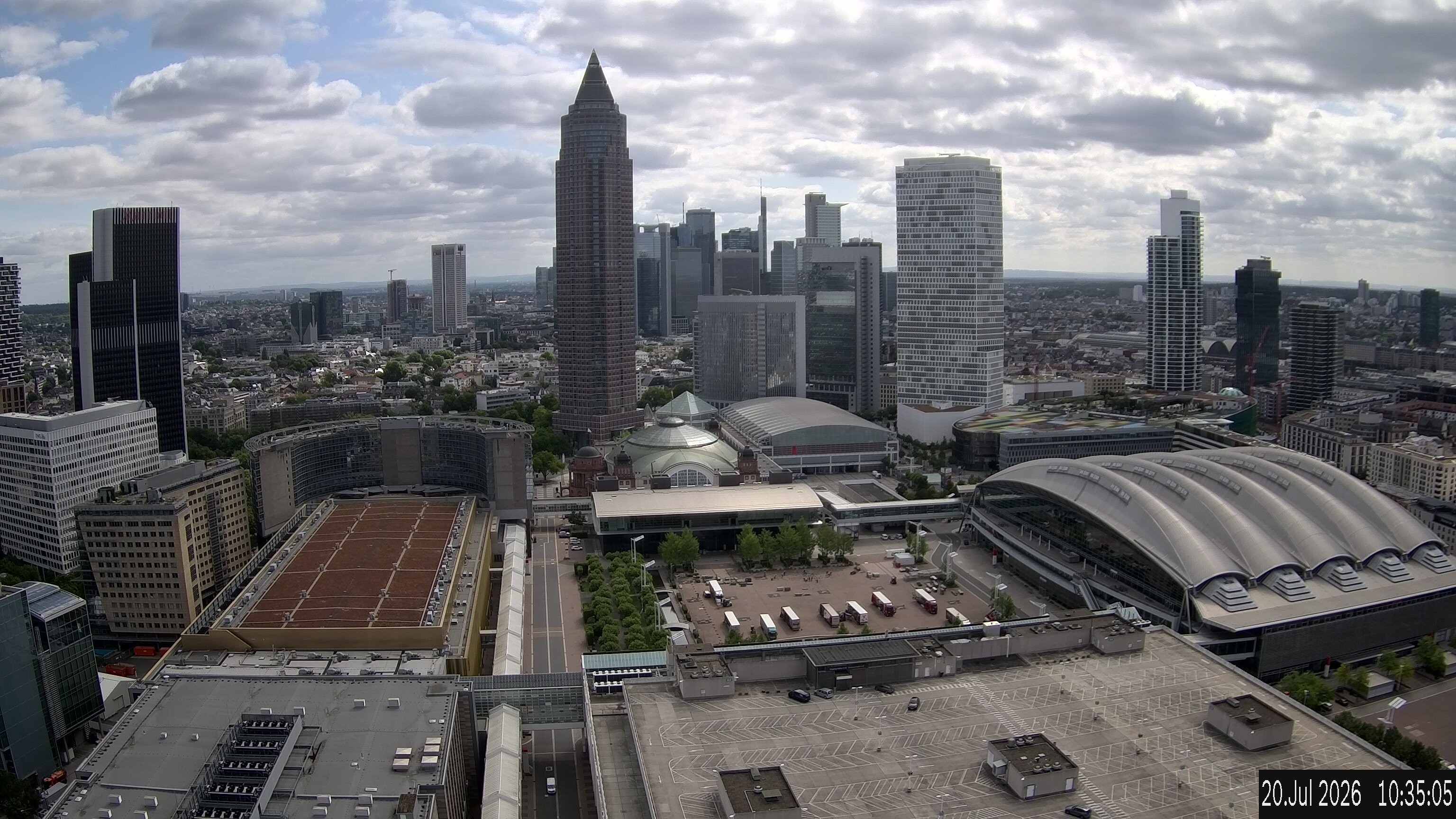 Archiv Foto Webcam Blick von Frankfurter Messe auf die Skyline