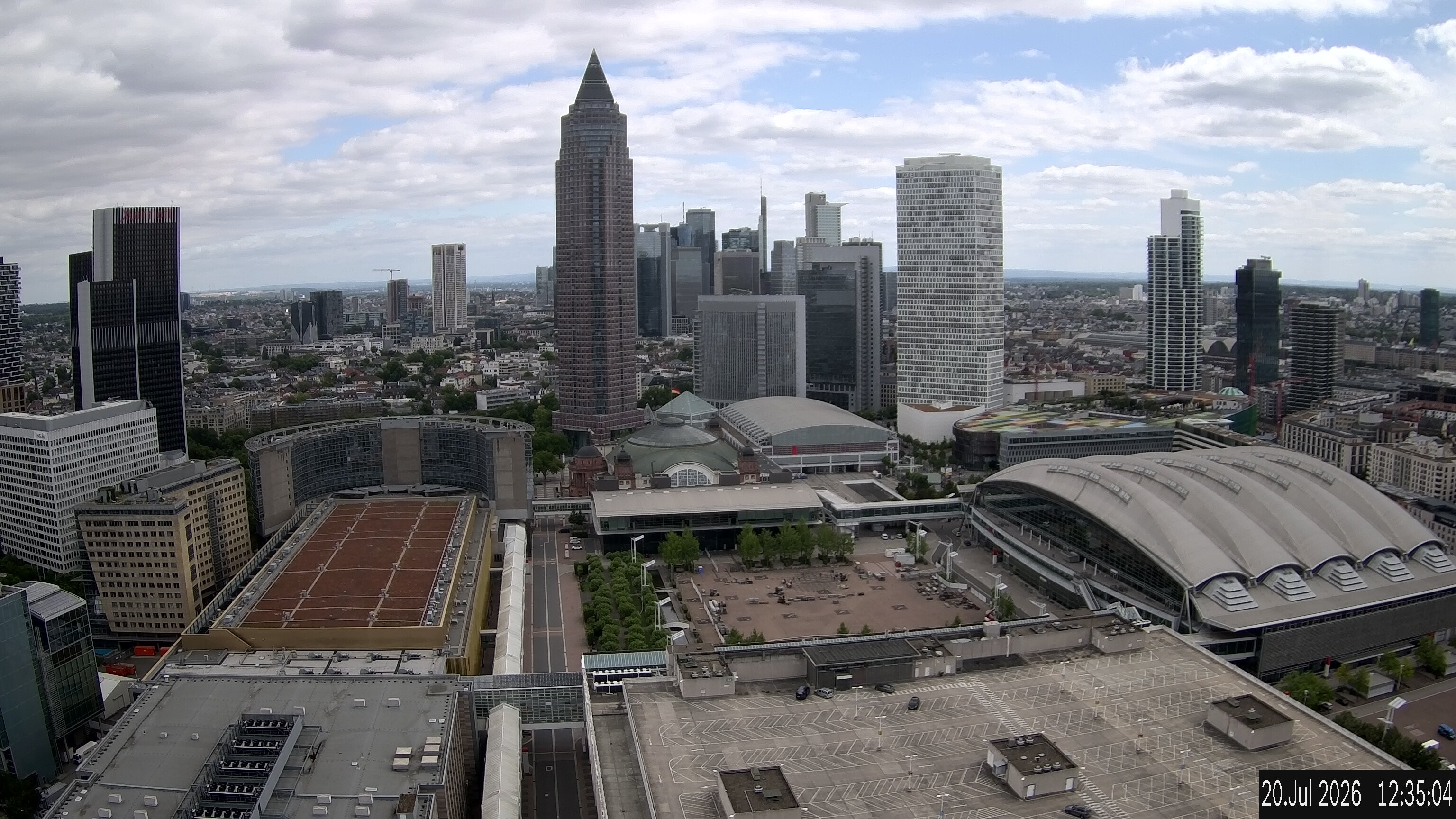Archiv Foto Webcam Blick von Frankfurter Messe auf die Skyline