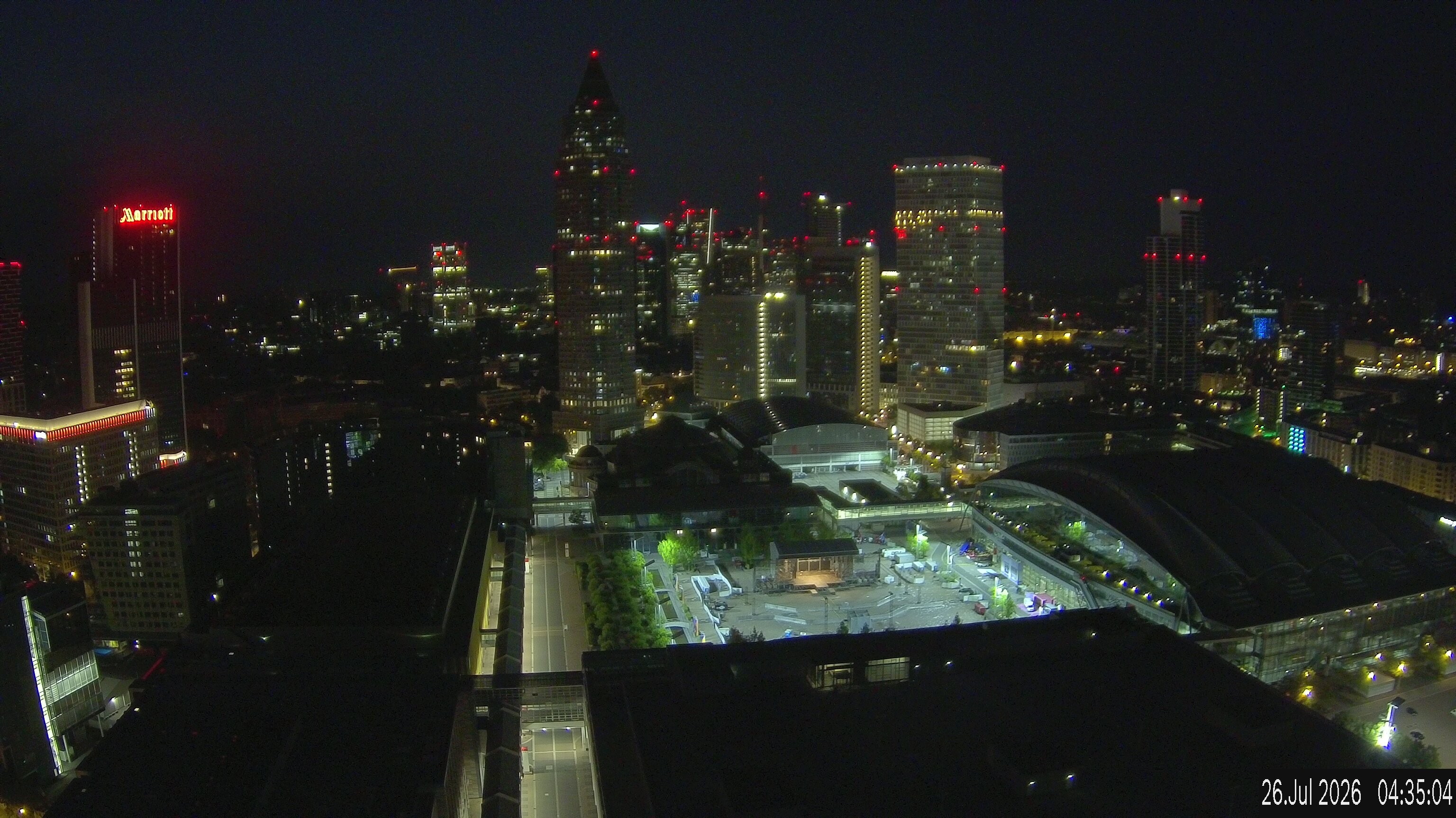 Archiv Foto Webcam Blick von Frankfurter Messe auf die Skyline