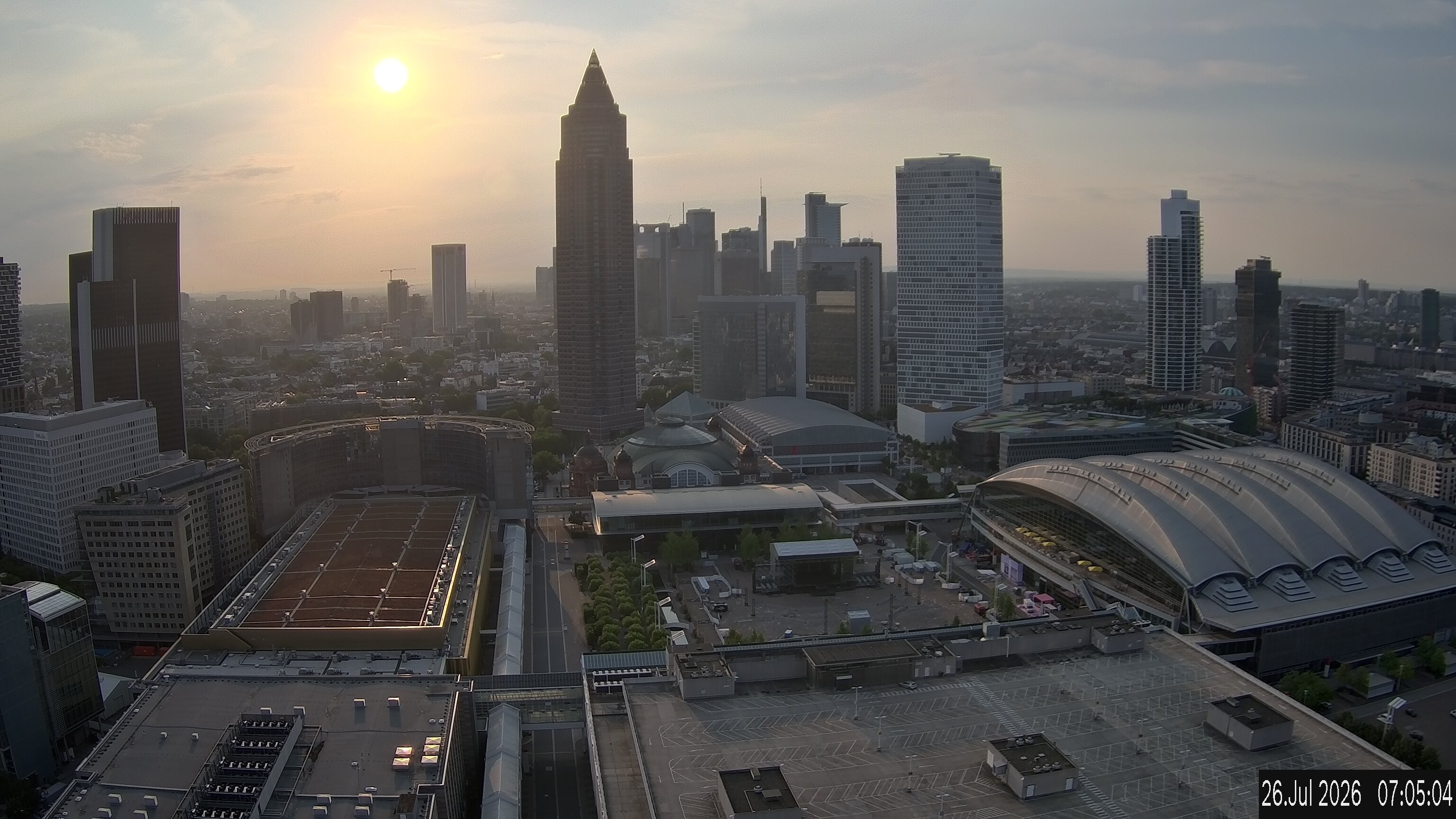 Archiv Foto Webcam Blick von Frankfurter Messe auf die Skyline