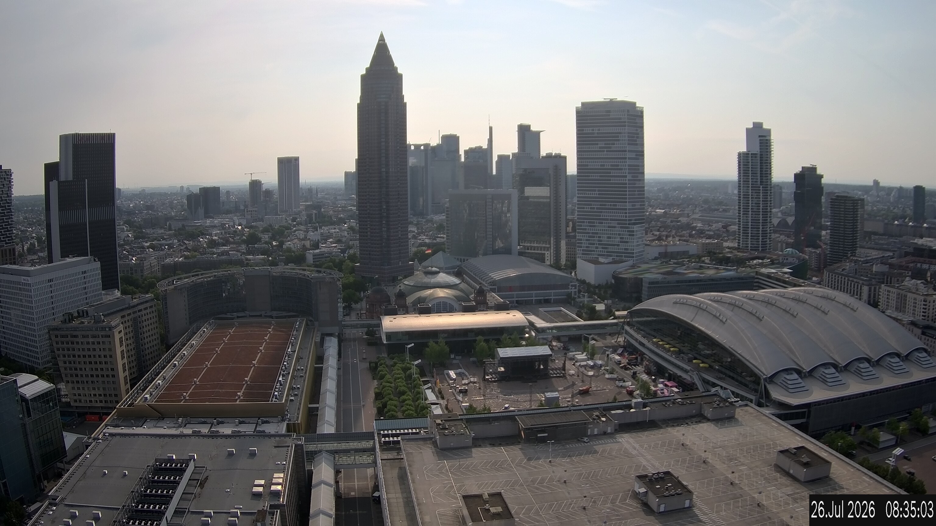 Archiv Foto Webcam Blick von Frankfurter Messe auf die Skyline