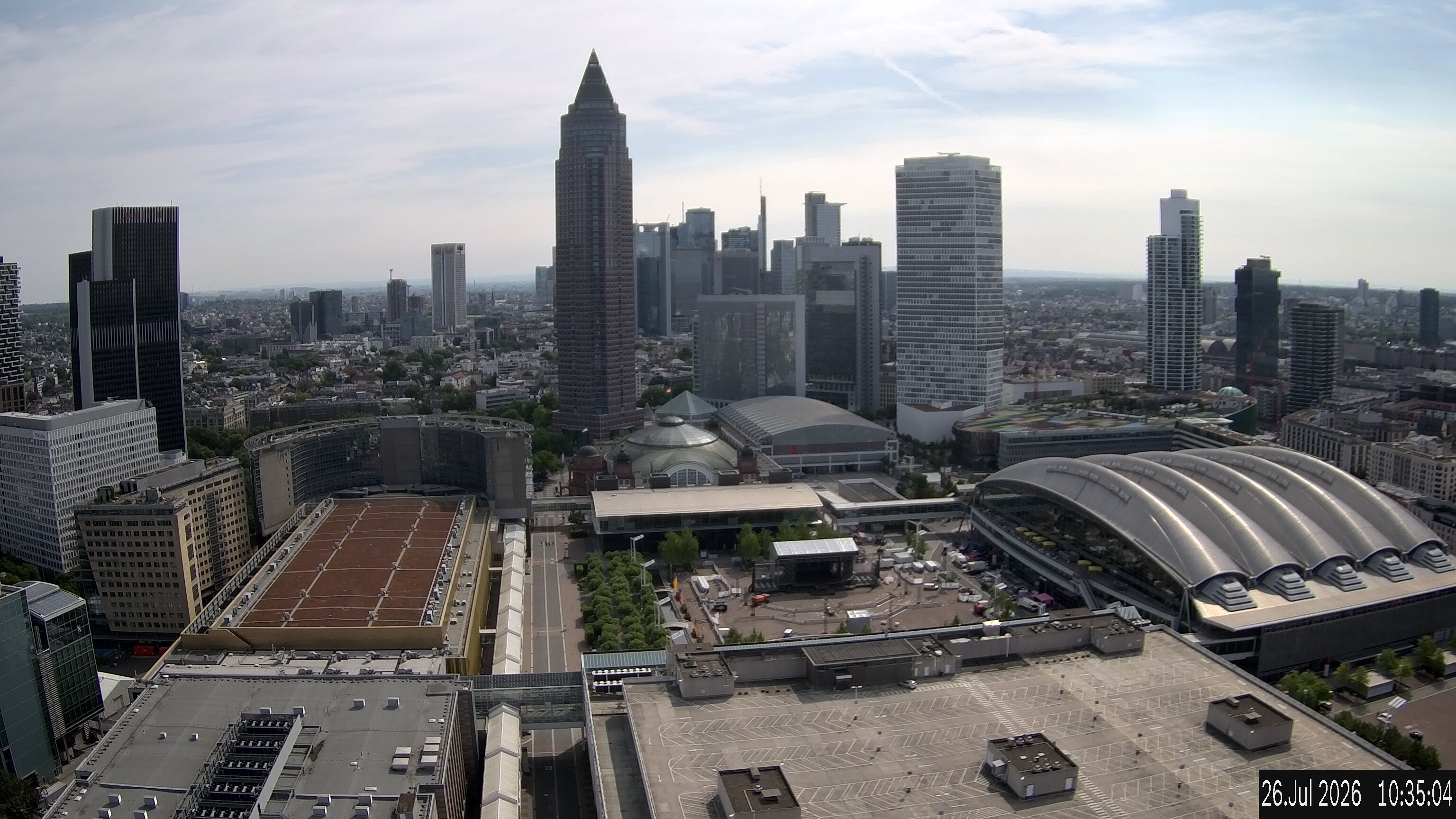 Archiv Foto Webcam Blick von Frankfurter Messe auf die Skyline