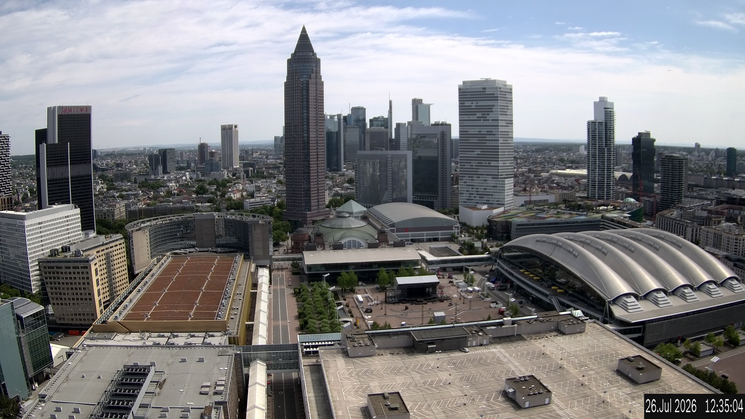 Archiv Foto Webcam Blick von Frankfurter Messe auf die Skyline