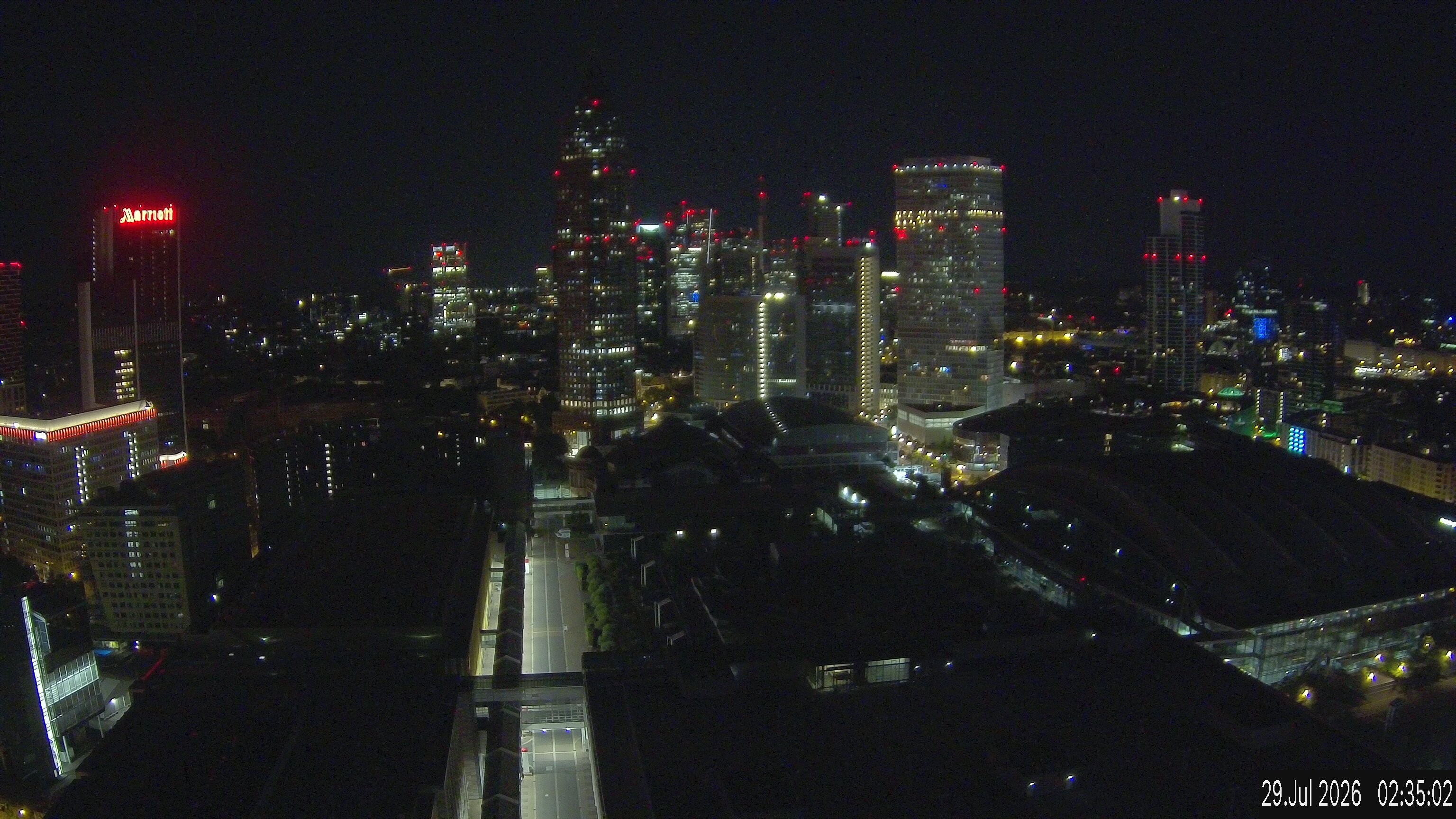 Archiv Foto Webcam Blick von Frankfurter Messe auf die Skyline