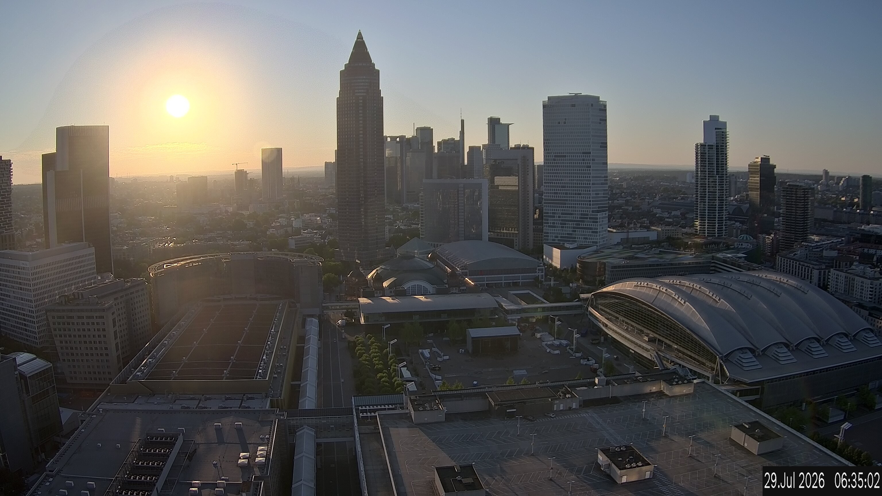 Archiv Foto Webcam Blick von Frankfurter Messe auf die Skyline