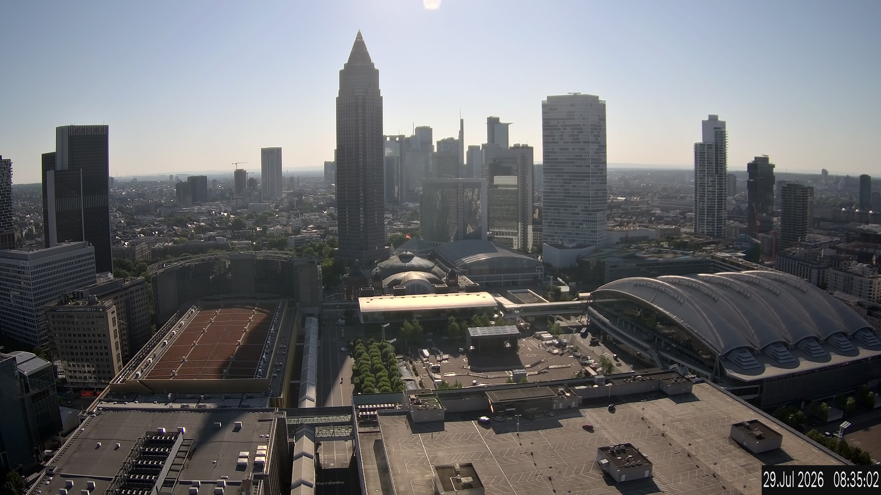 Archiv Foto Webcam Blick von Frankfurter Messe auf die Skyline