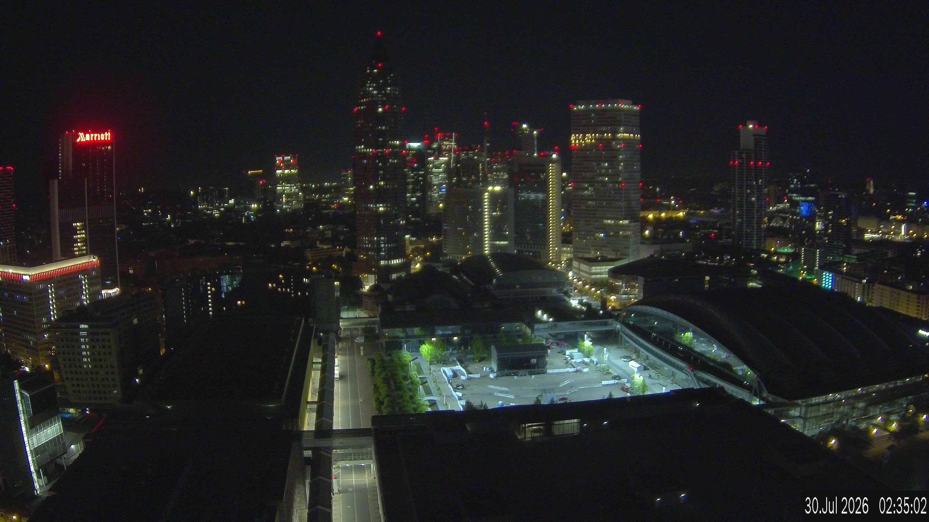 Archiv Foto Webcam Blick von Frankfurter Messe auf die Skyline