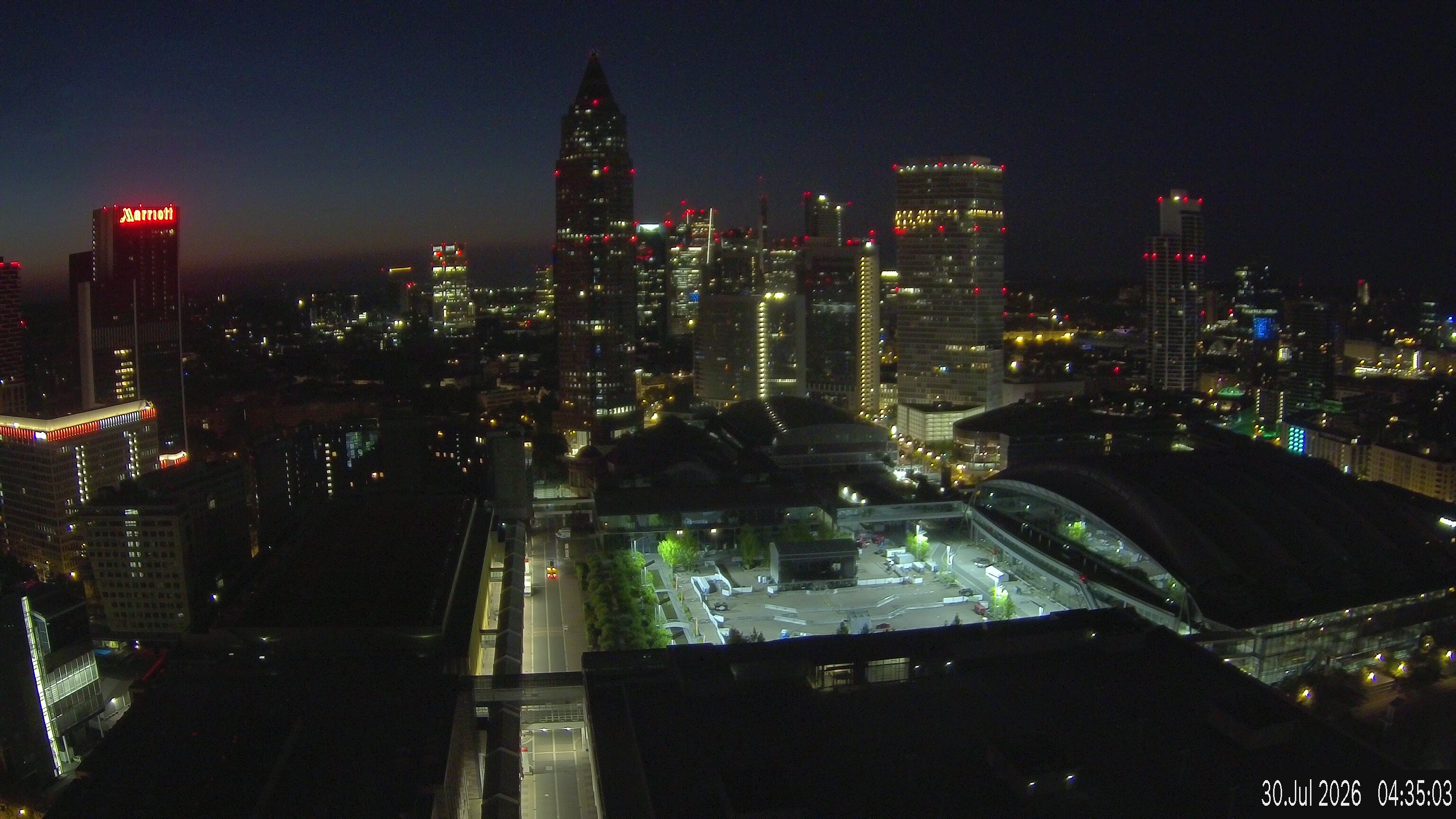 Archiv Foto Webcam Blick von Frankfurter Messe auf die Skyline