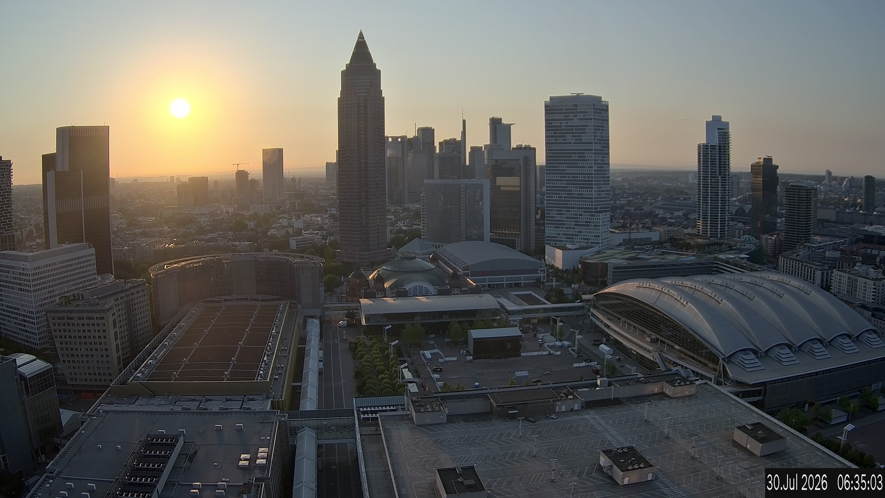 Archiv Foto Webcam Blick von Frankfurter Messe auf die Skyline