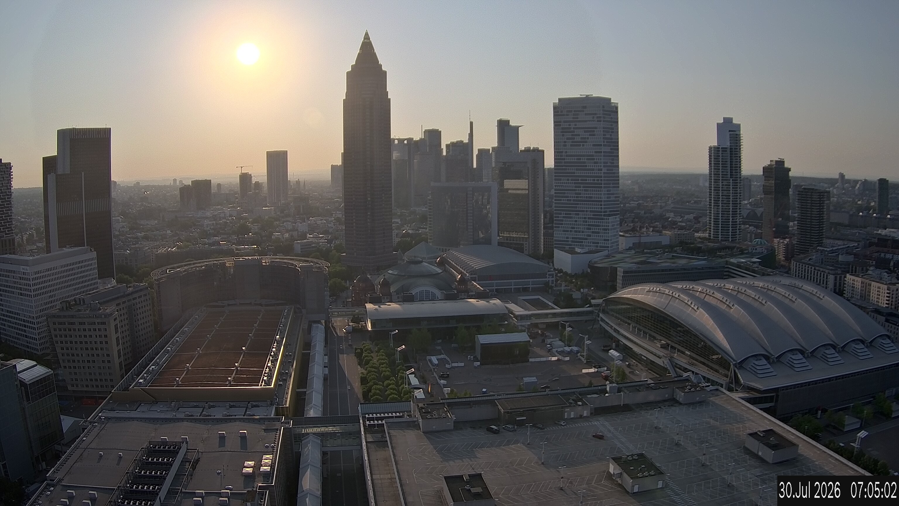 Archiv Foto Webcam Blick von Frankfurter Messe auf die Skyline