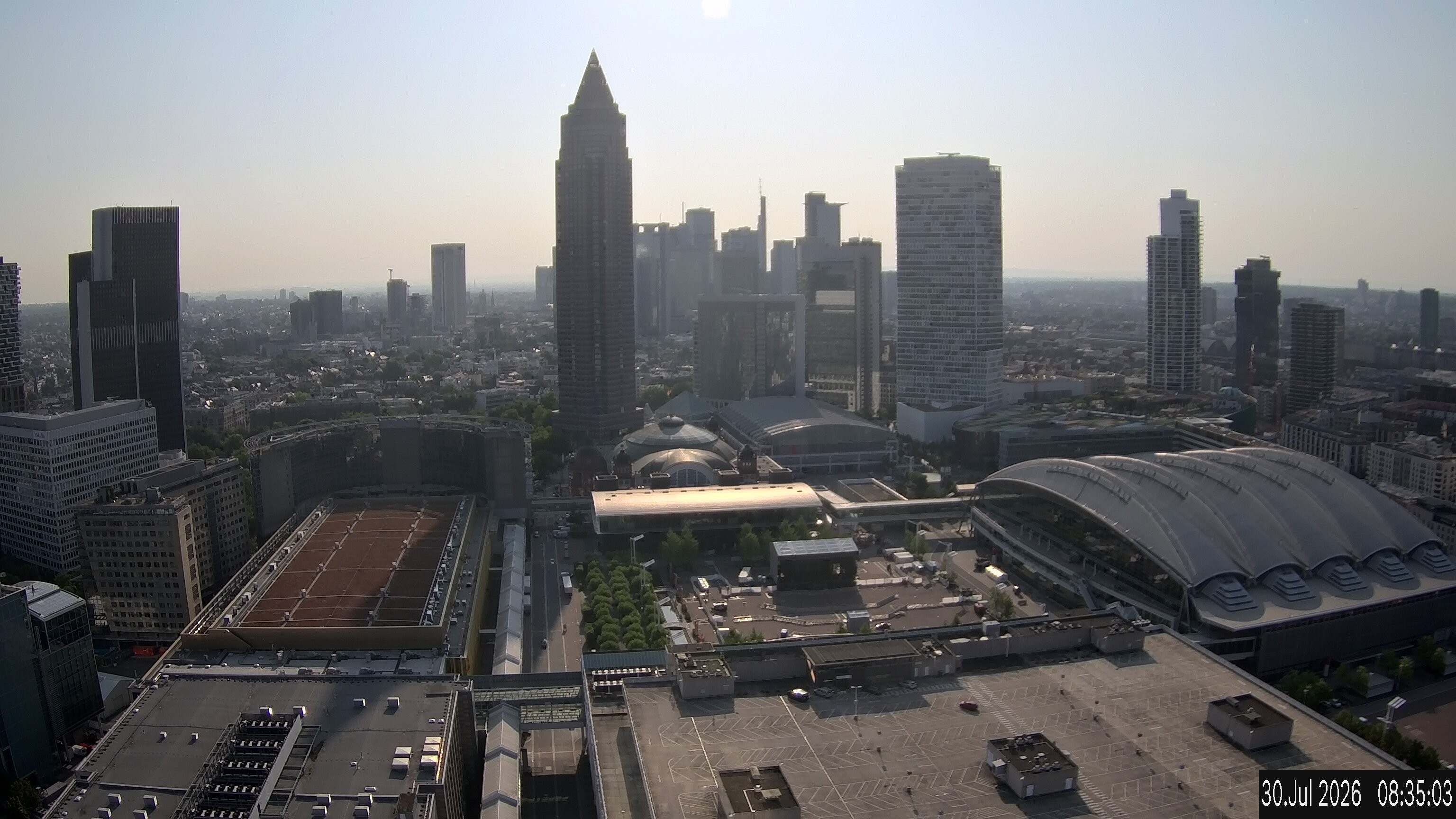 Archiv Foto Webcam Blick von Frankfurter Messe auf die Skyline