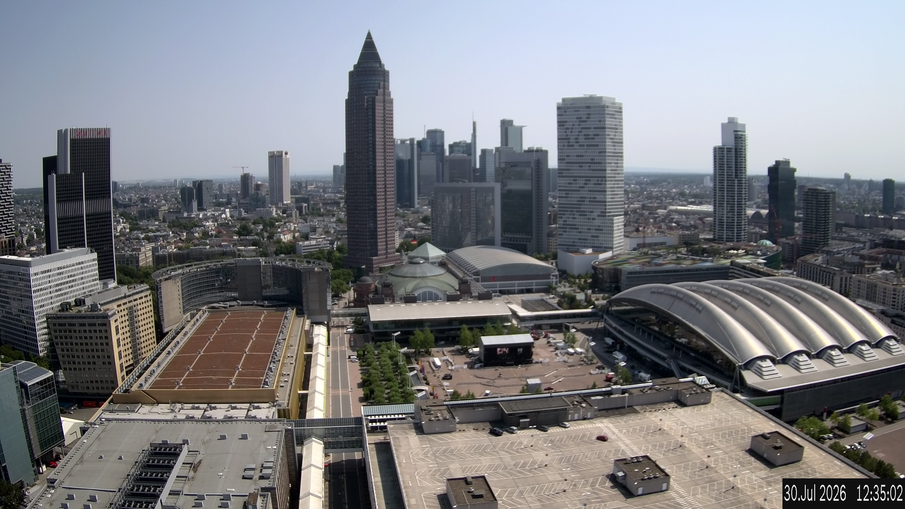 Archiv Foto Webcam Blick von Frankfurter Messe auf die Skyline
