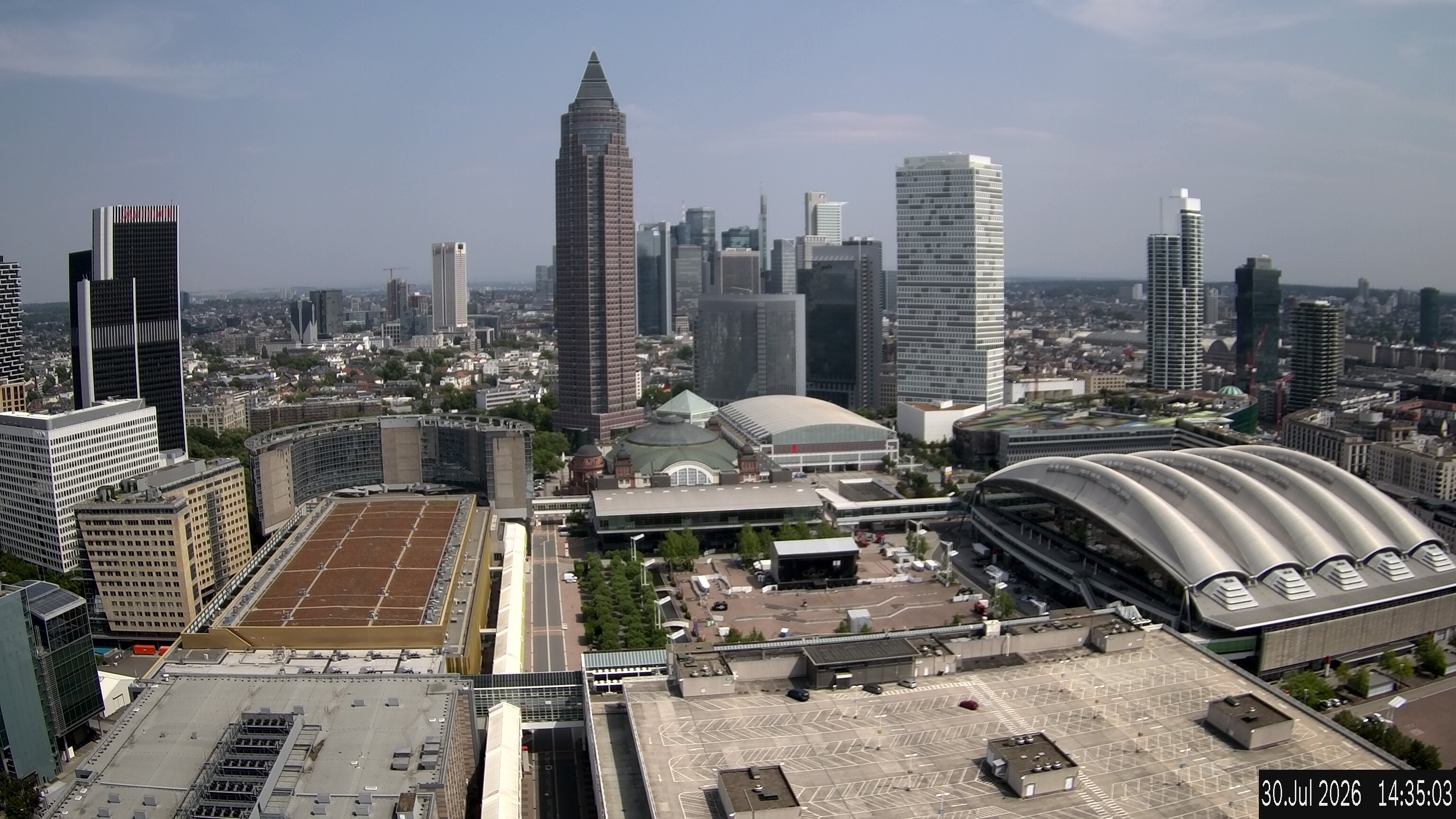 Archiv Foto Webcam Blick von Frankfurter Messe auf die Skyline