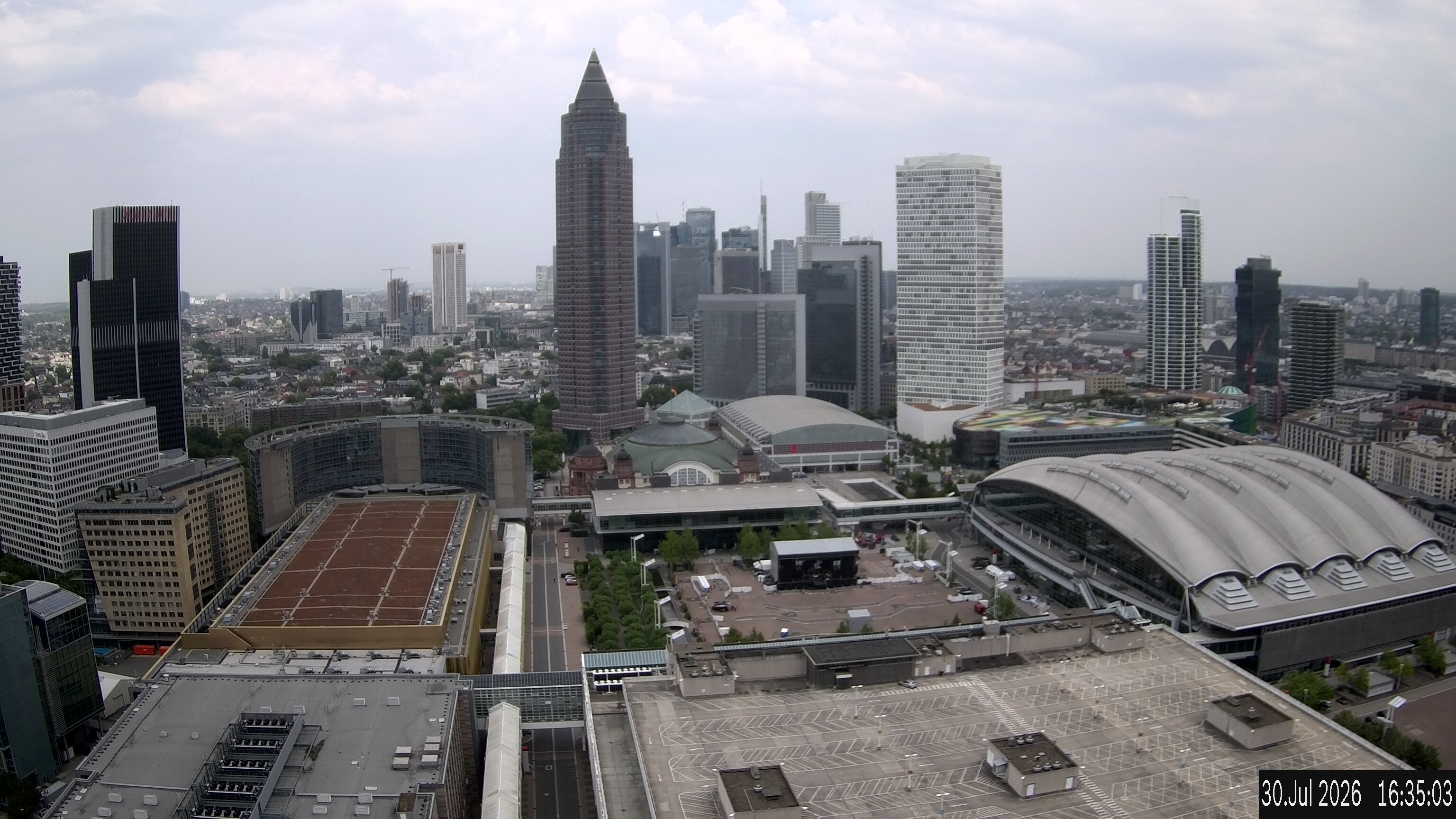 Archiv Foto Webcam Blick von Frankfurter Messe auf die Skyline